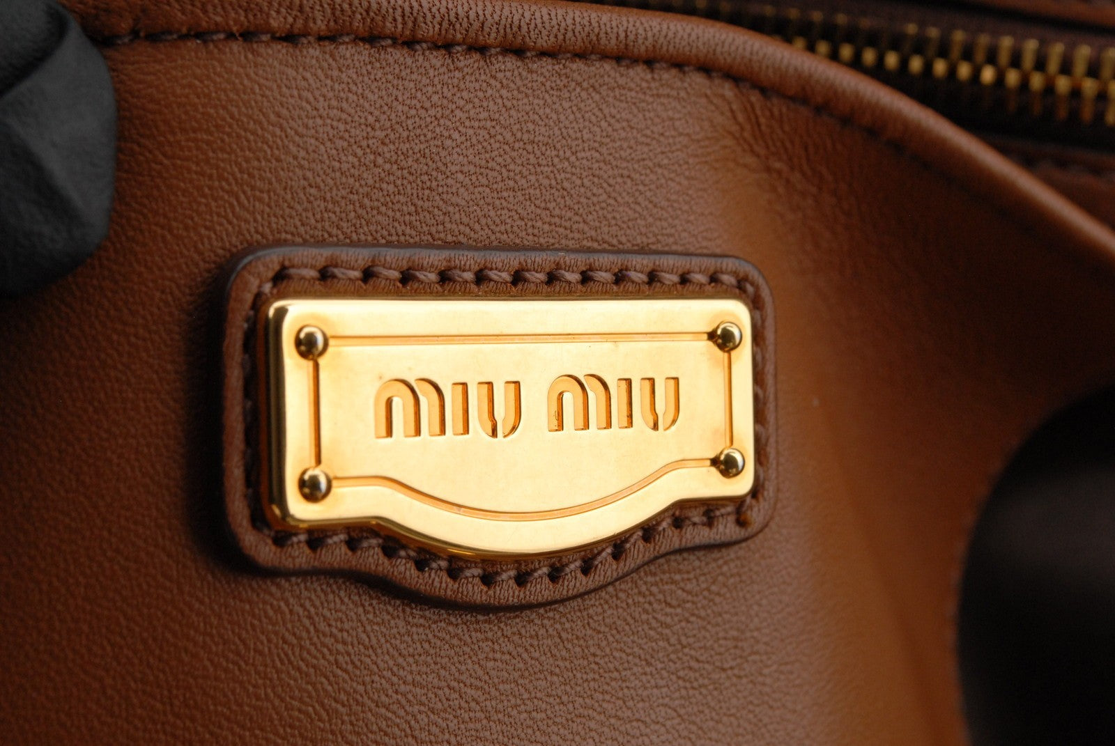Miu Miu Tote Bag - Camel Brown, Leather