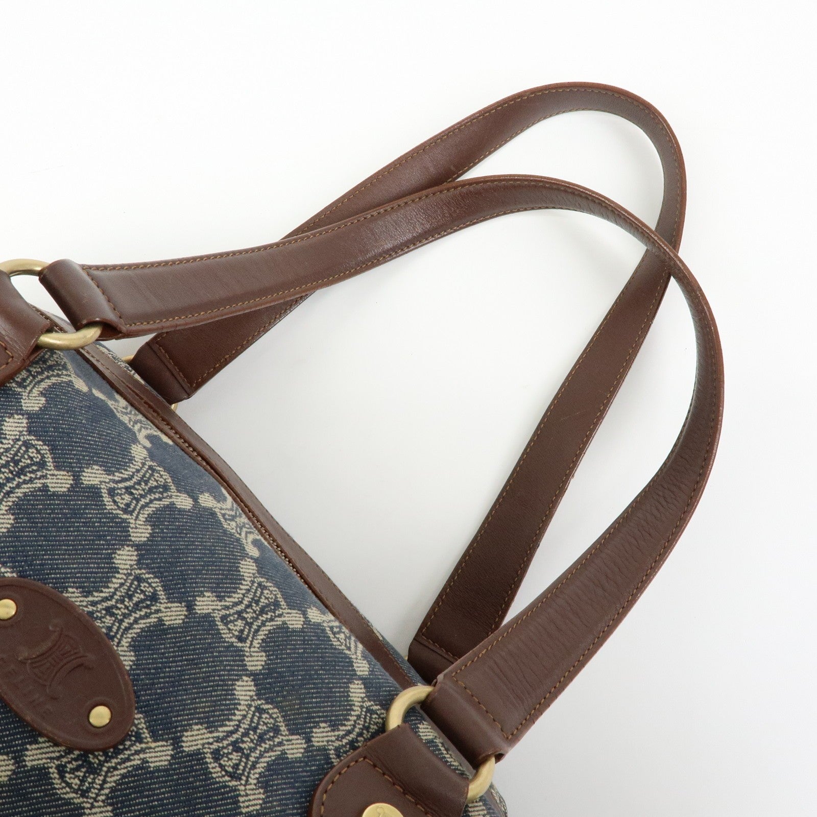 Celine Macadam Shoulder Bag - Blue, Denim and Leather