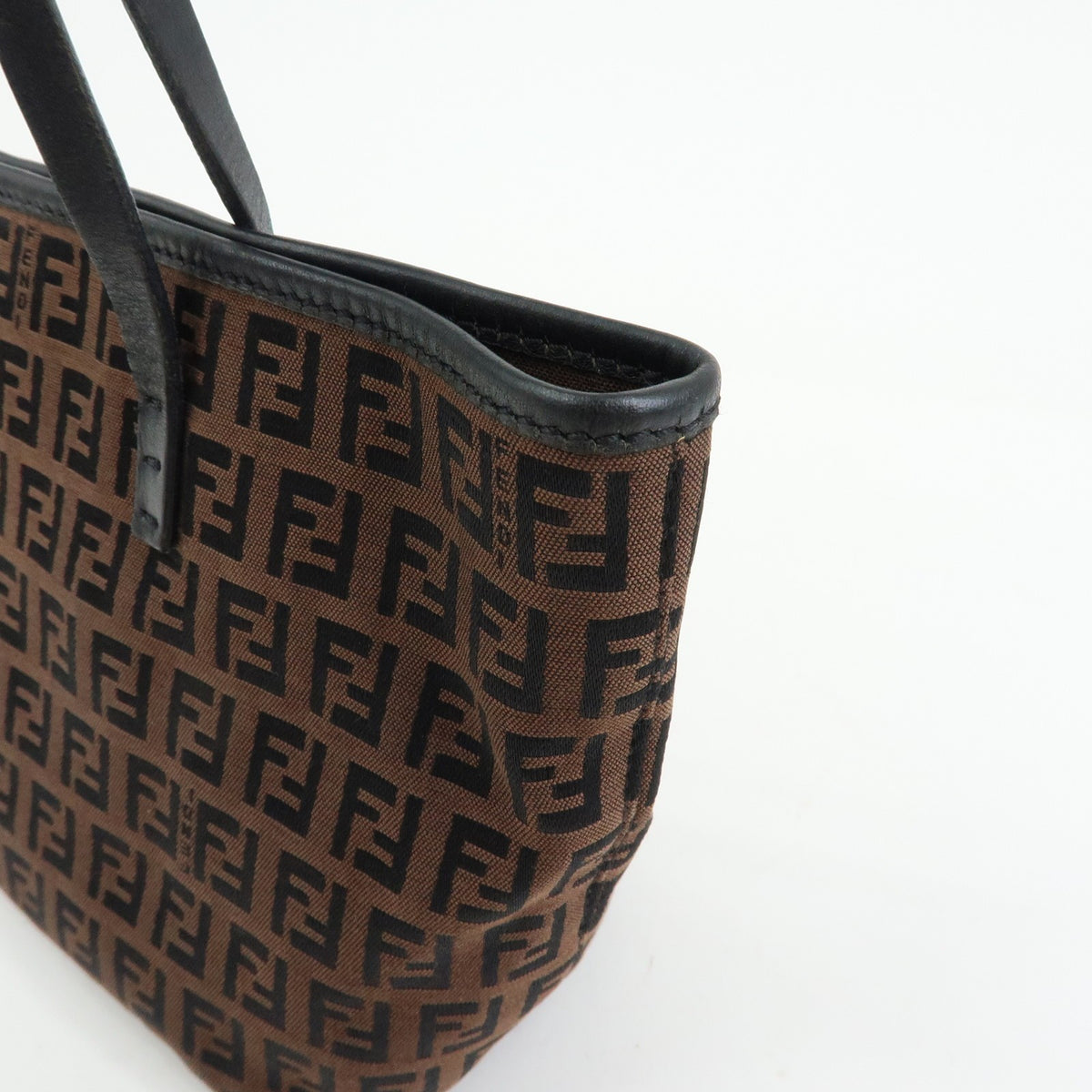 Fendi 8BH075 Tote Bag - Brown, Black, Jacquard Canvas, Leather