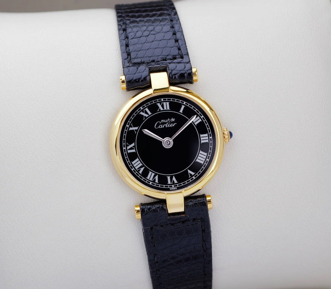 Cartier Must de Cartier Vendome Watch - Black, Leather
