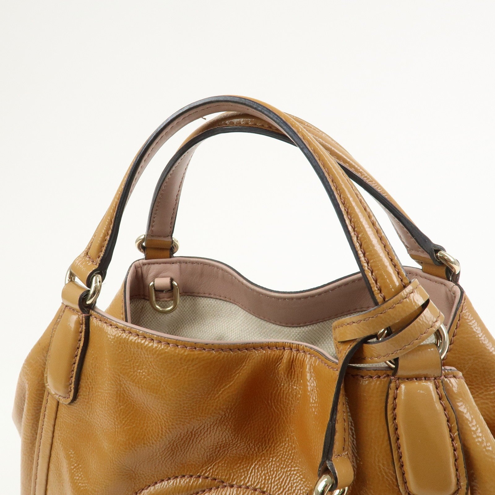 Gucci Soho Interlocking G 2Way Bag - Brown, Patent Leather