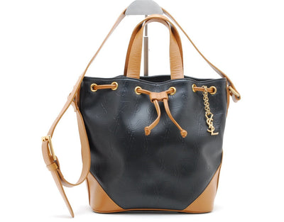 Saint Laurent YSL Monogram Shoulder Bag - Black, Leather