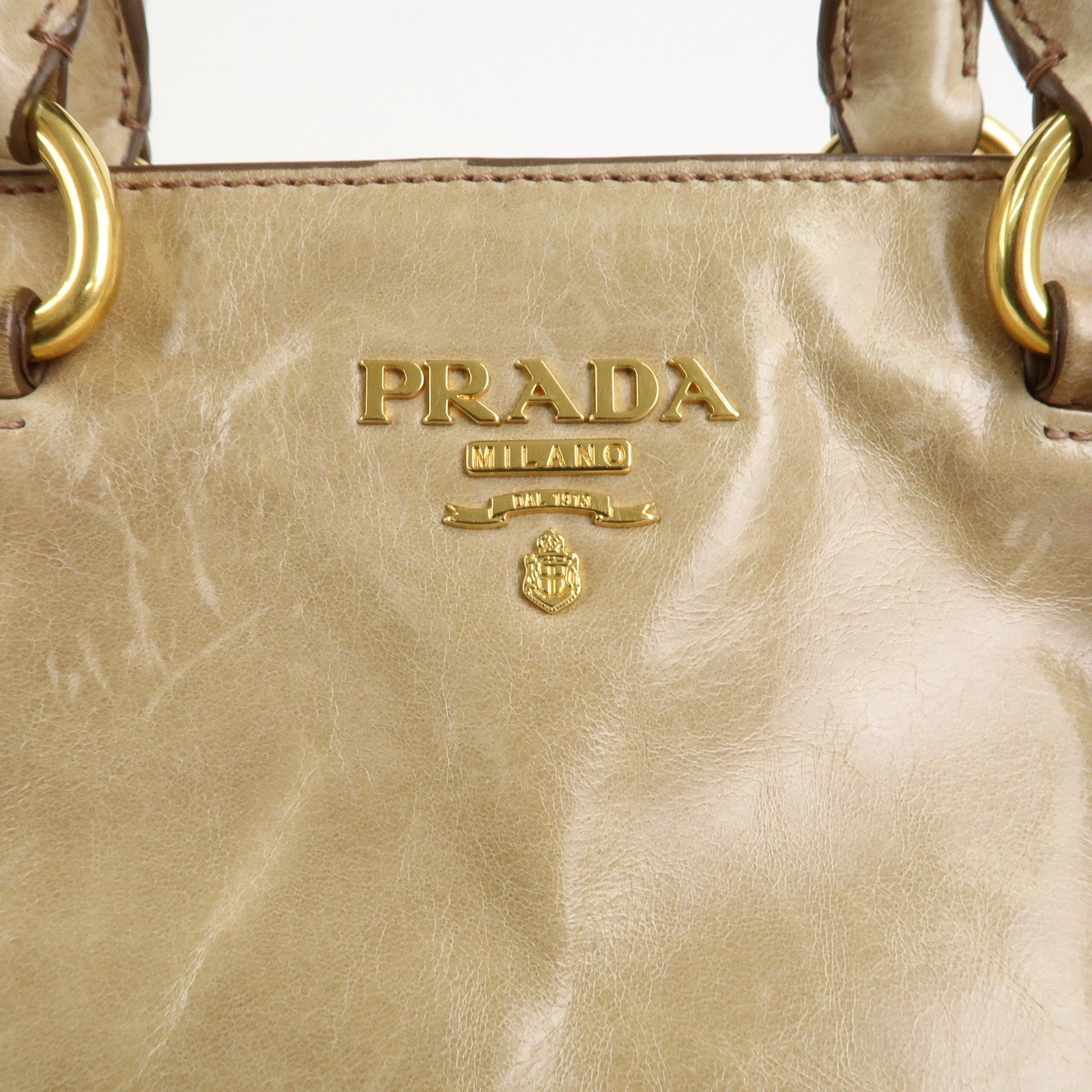 Prada 2Way Bag Hand Bag - Beige, Leather