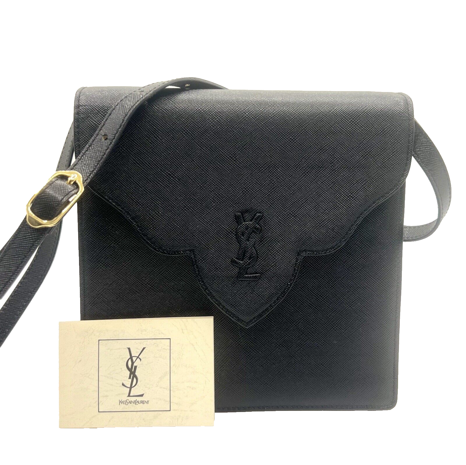 Saint Laurent YSL Shoulder Bag Black, Leather