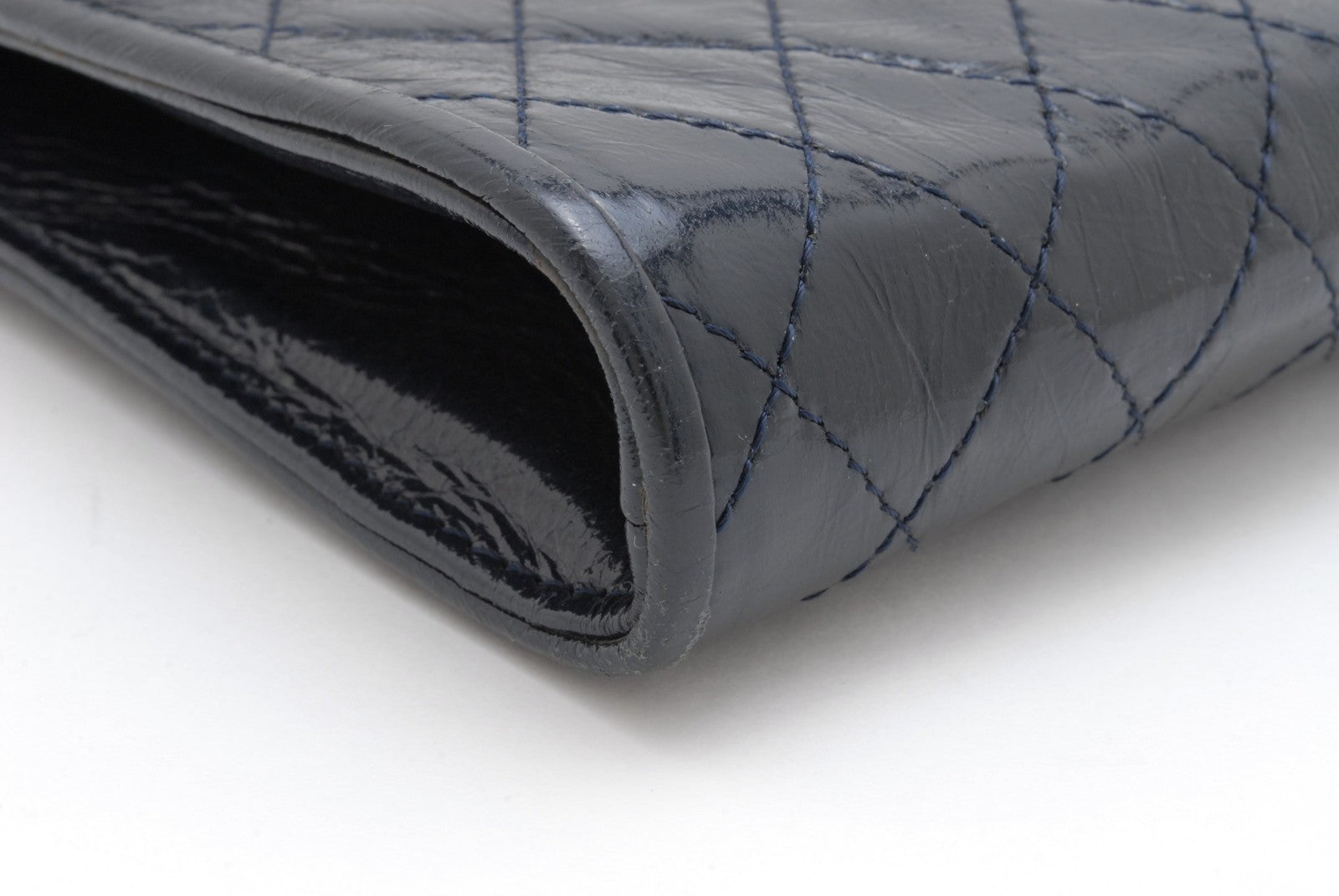 Saint Laurent Yves Saint Laurent Clutch Bag - Navy, Patent Leather