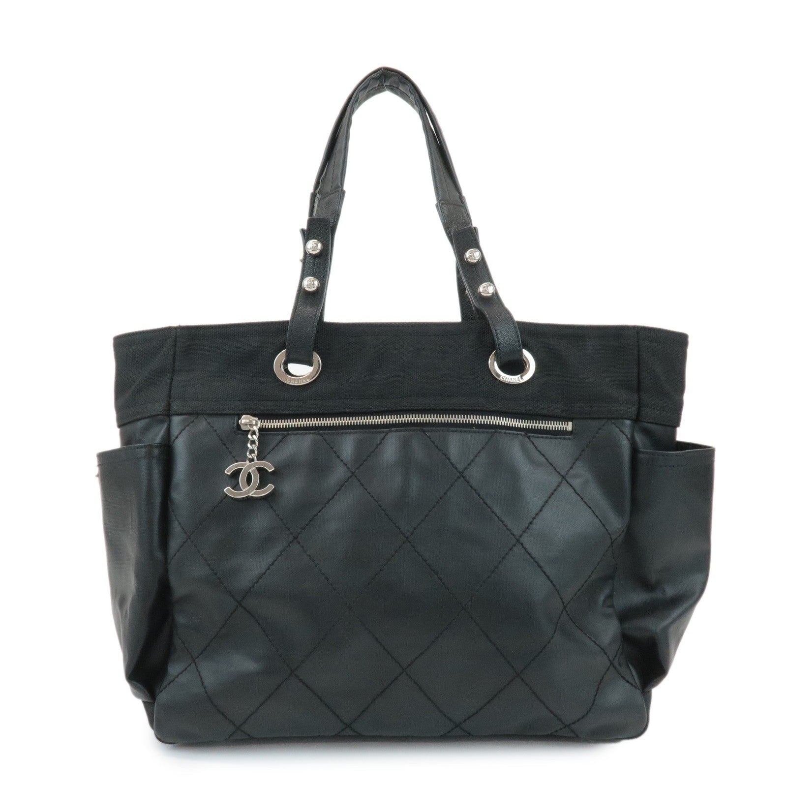 Chanel Paris Biarritz GM Handbag - Black, Canvas