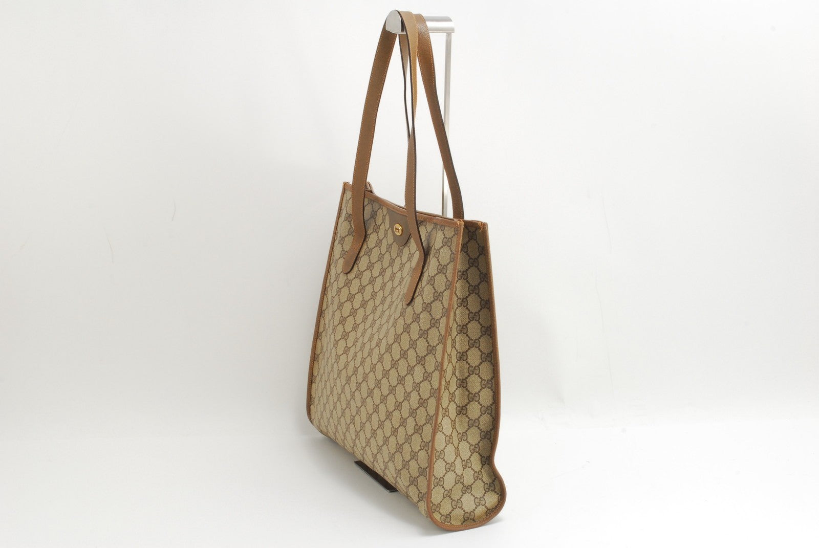 Gucci GG Supreme Tote Shoulder Bag - Brown, PVC
