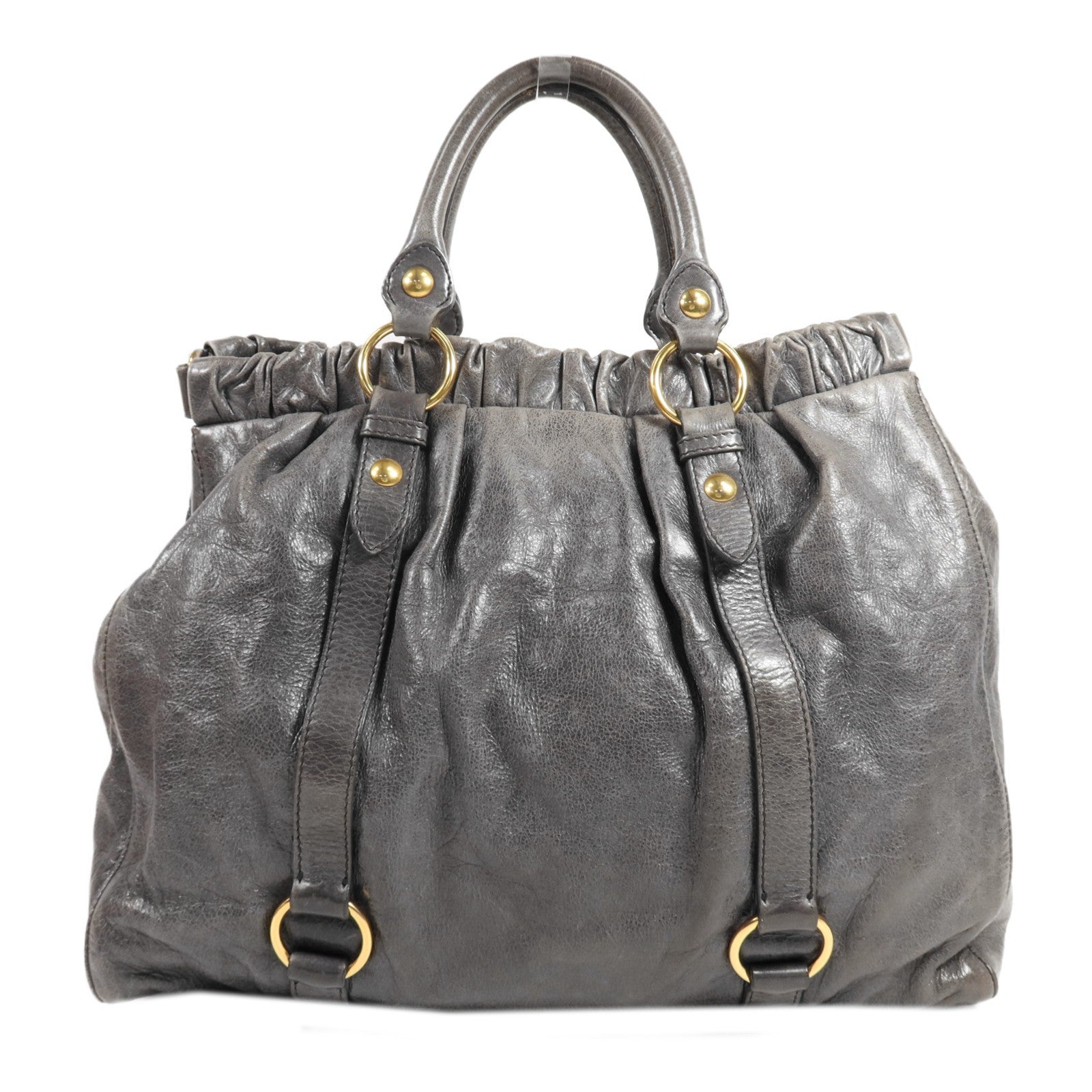 Miu Miu GHW Shoulder Bag - Grey, Calfskin Leather 