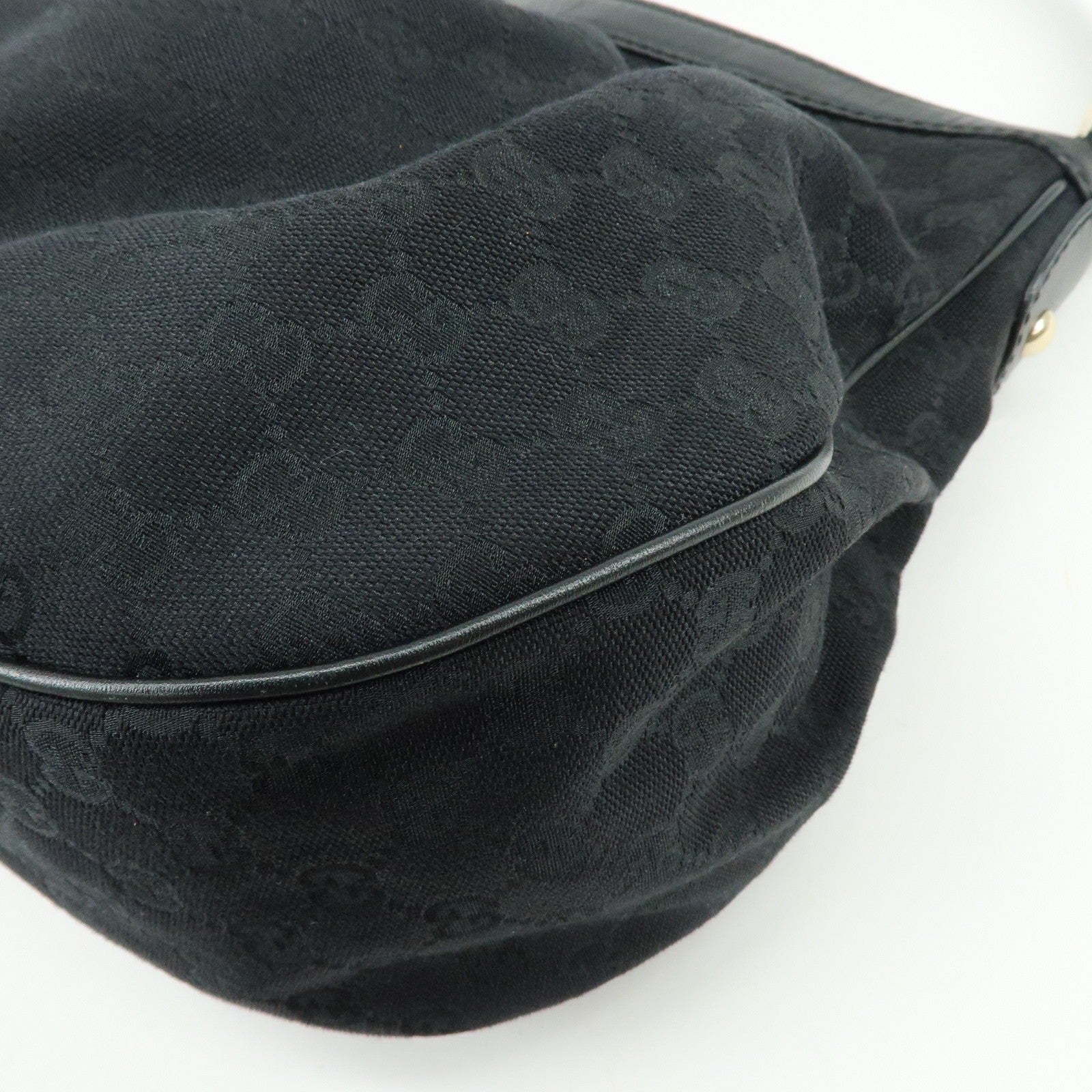 GUCCI Sukey GG Canvas Leather Shoulder Bag Black
