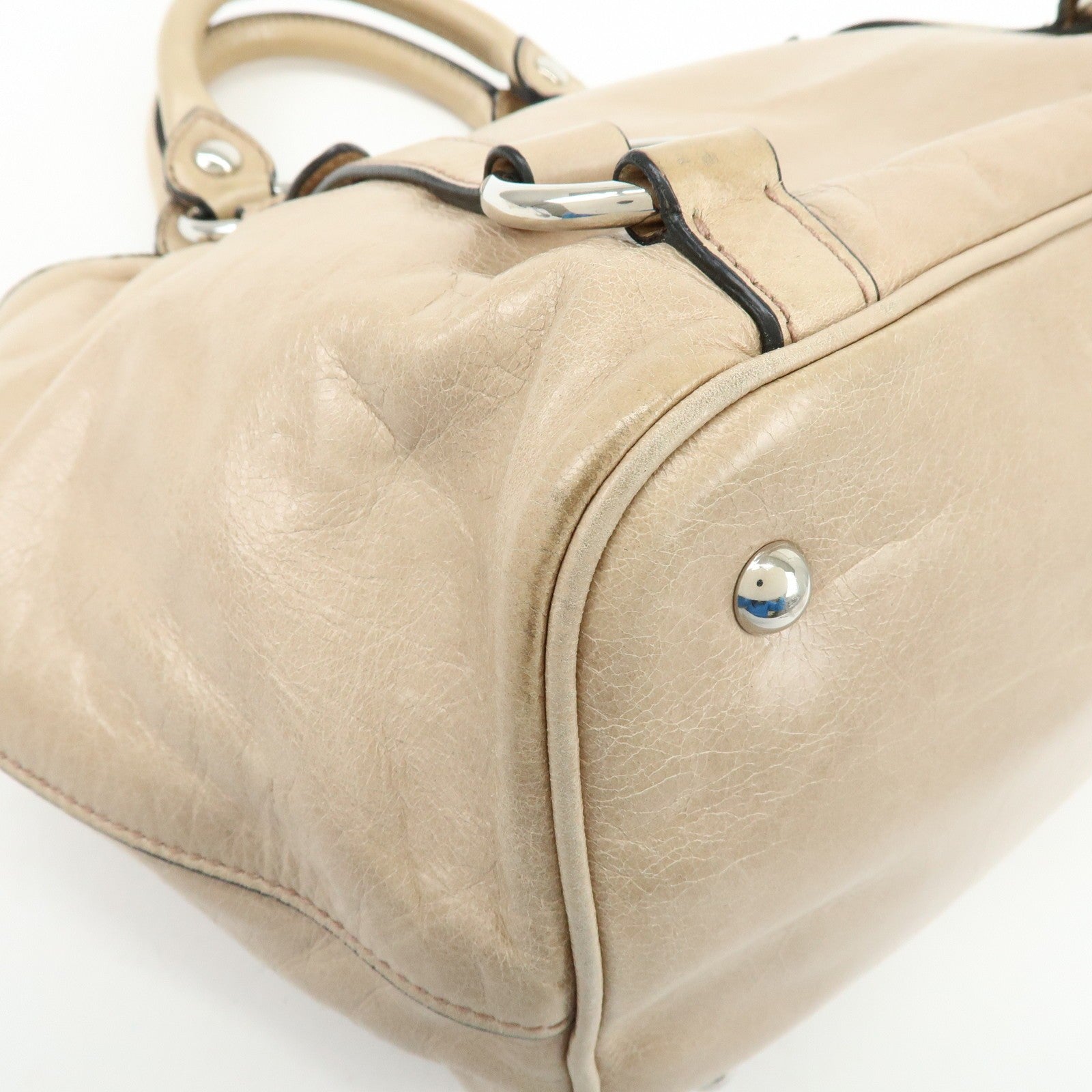 Miu Miu Hand Bag - Beige, Leather 