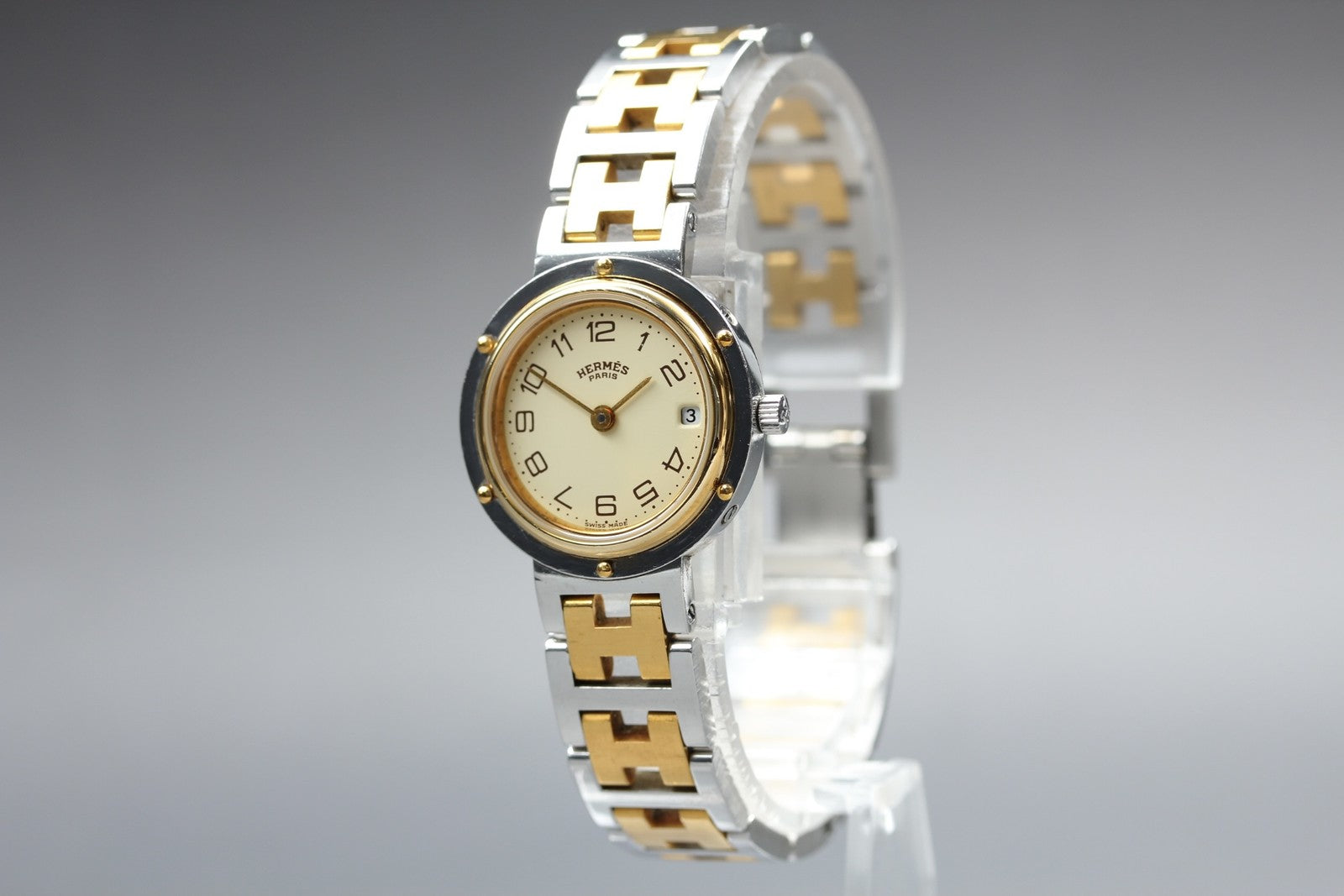 Hermès Clipper Wristwatch - Ivory, Stainless Steel