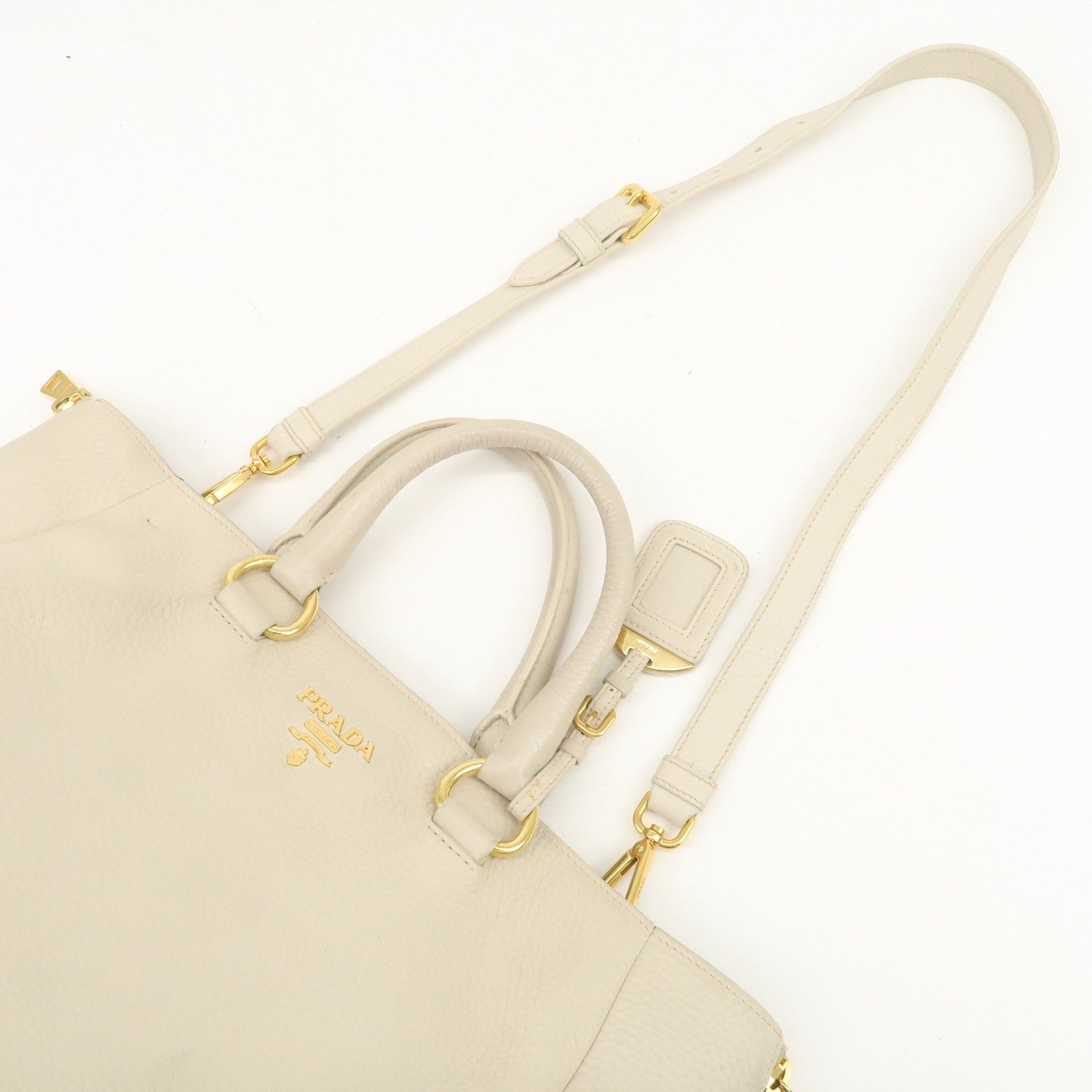 Prada 2Way Bag Hand Bag - Ivory, Leather