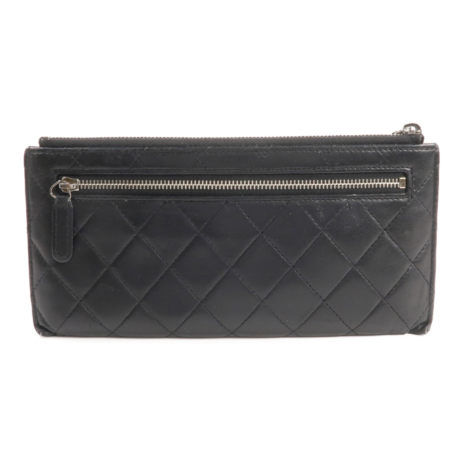 Chanel CC SHW Long Wallet - Black, Lambskin Leather