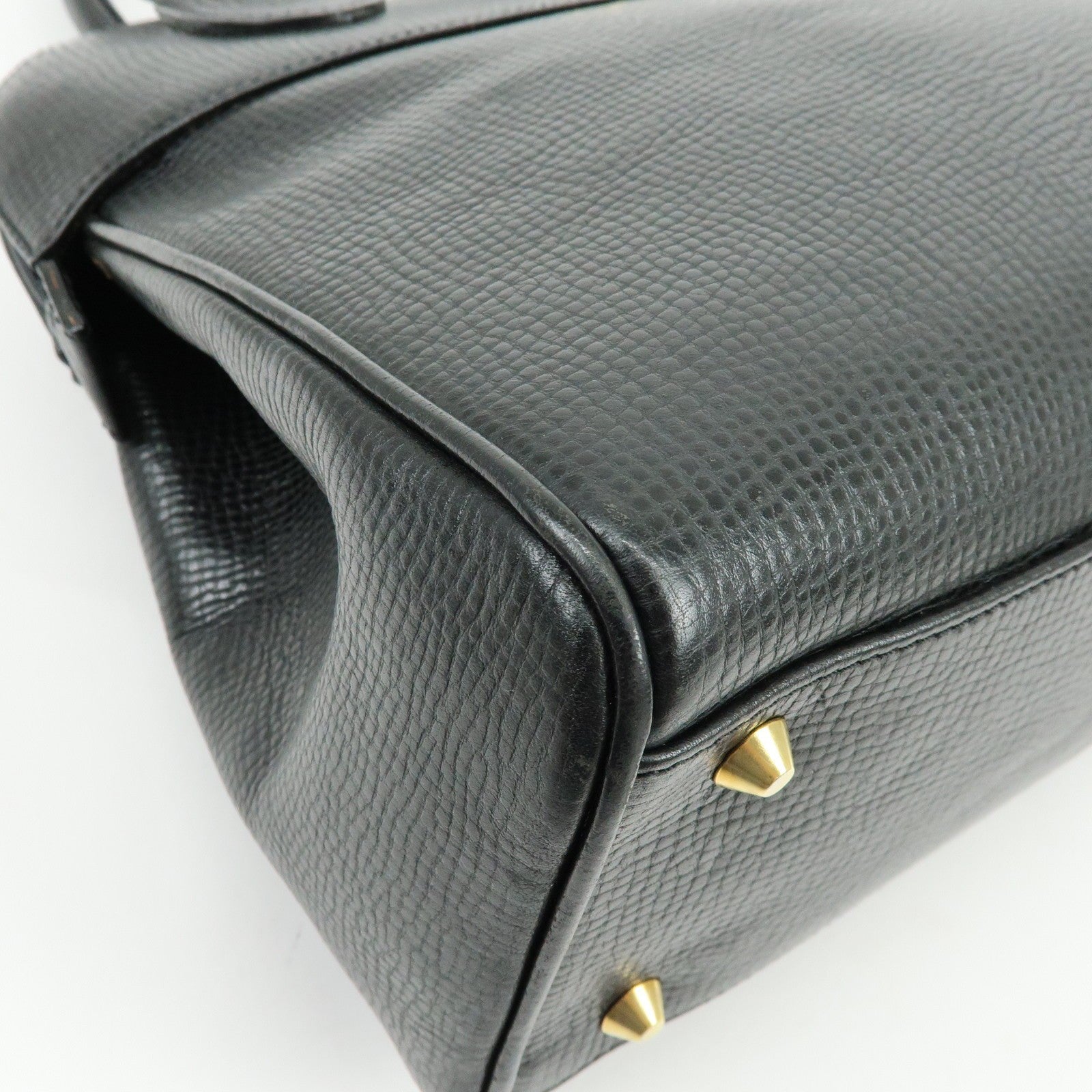 Burberry Hand Bag Boston Bag - Black, Emboss Leather