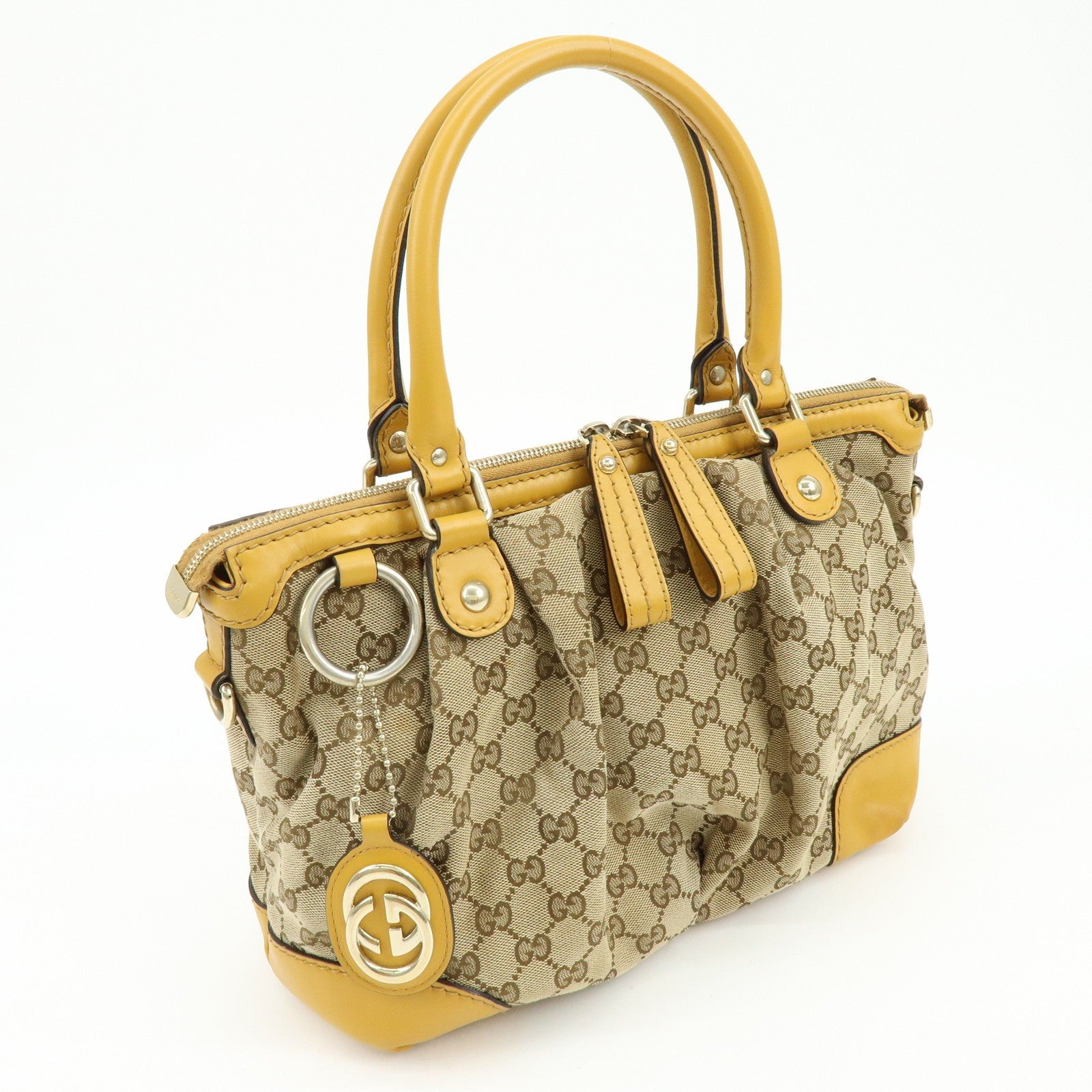 GUCCI Sukey Interlocking GG Canvas Leather 2Way Shoulder Bag