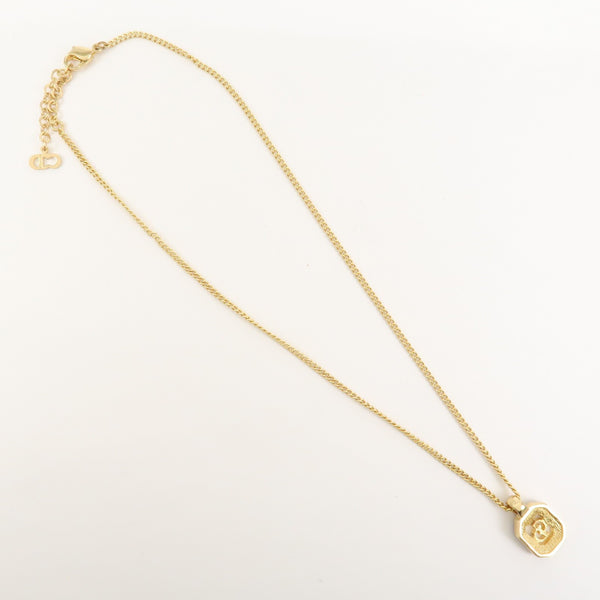 Christian Dior Logo Metal Necklace Choker - Gold, Black 