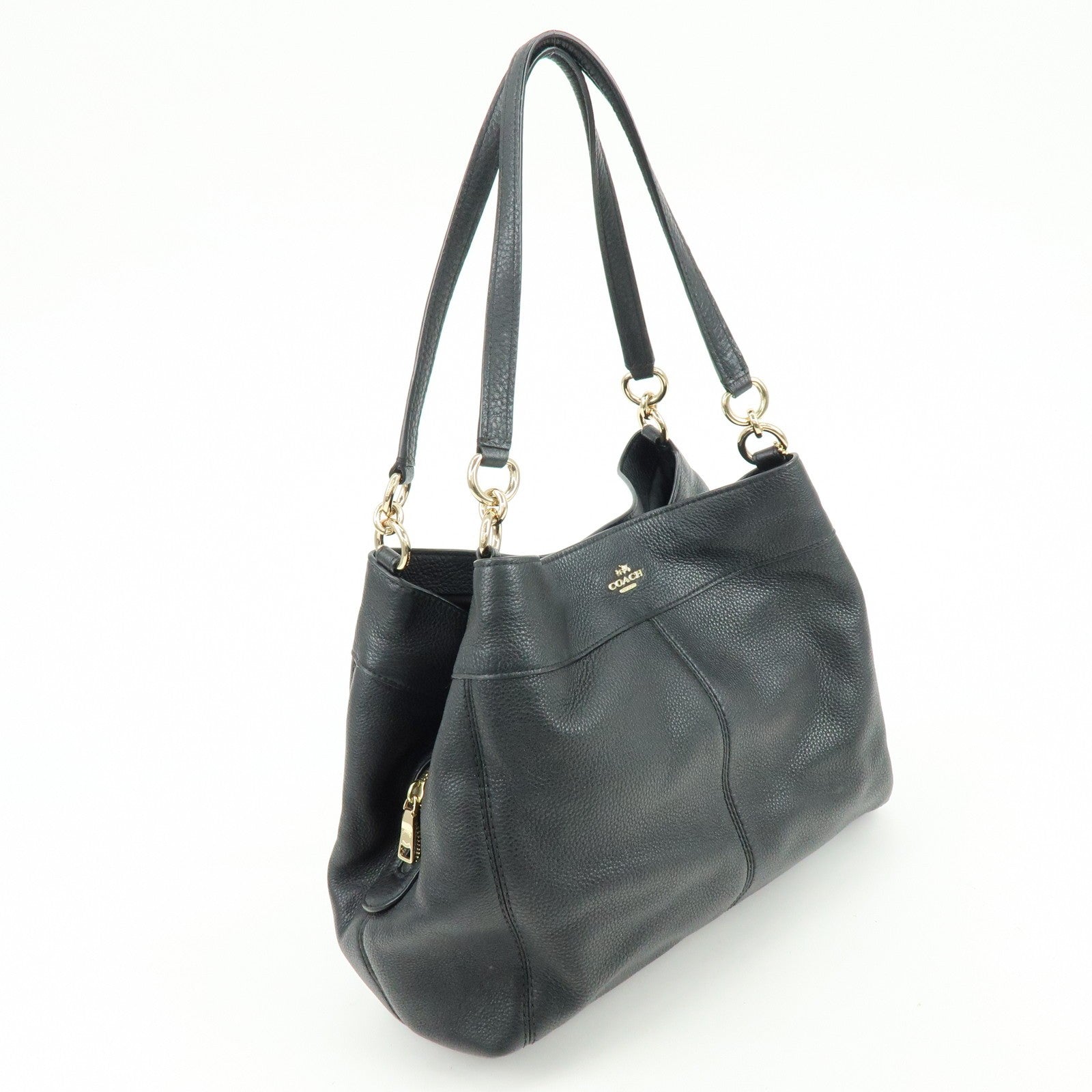Coach Logo Shoulder Bag - Black, Leather
