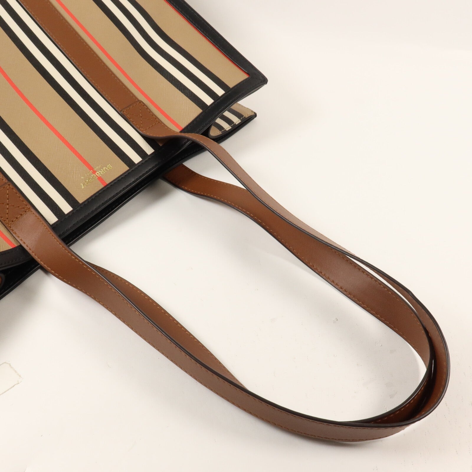 Burberry Tote Bag - Beige/Black/Brown, PVC Coated Canvas