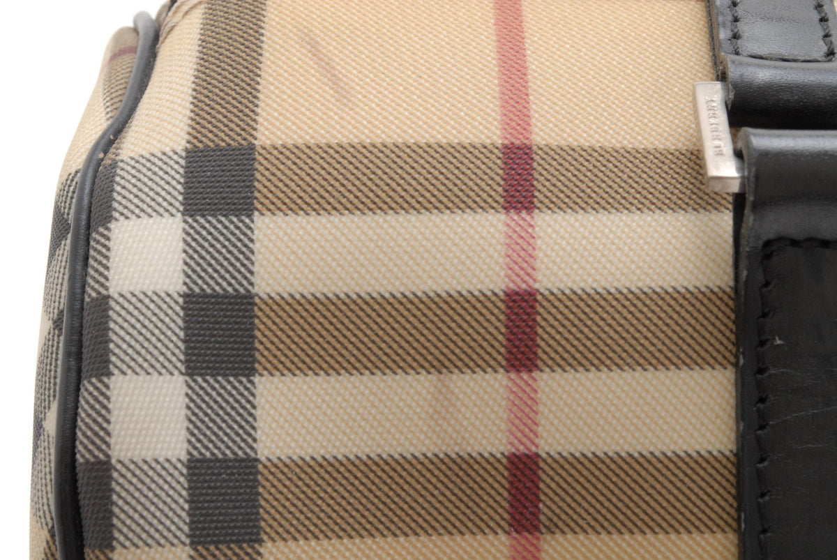 Burberry Nova Check Barrel Handbag - Beige Black, PVC Leather