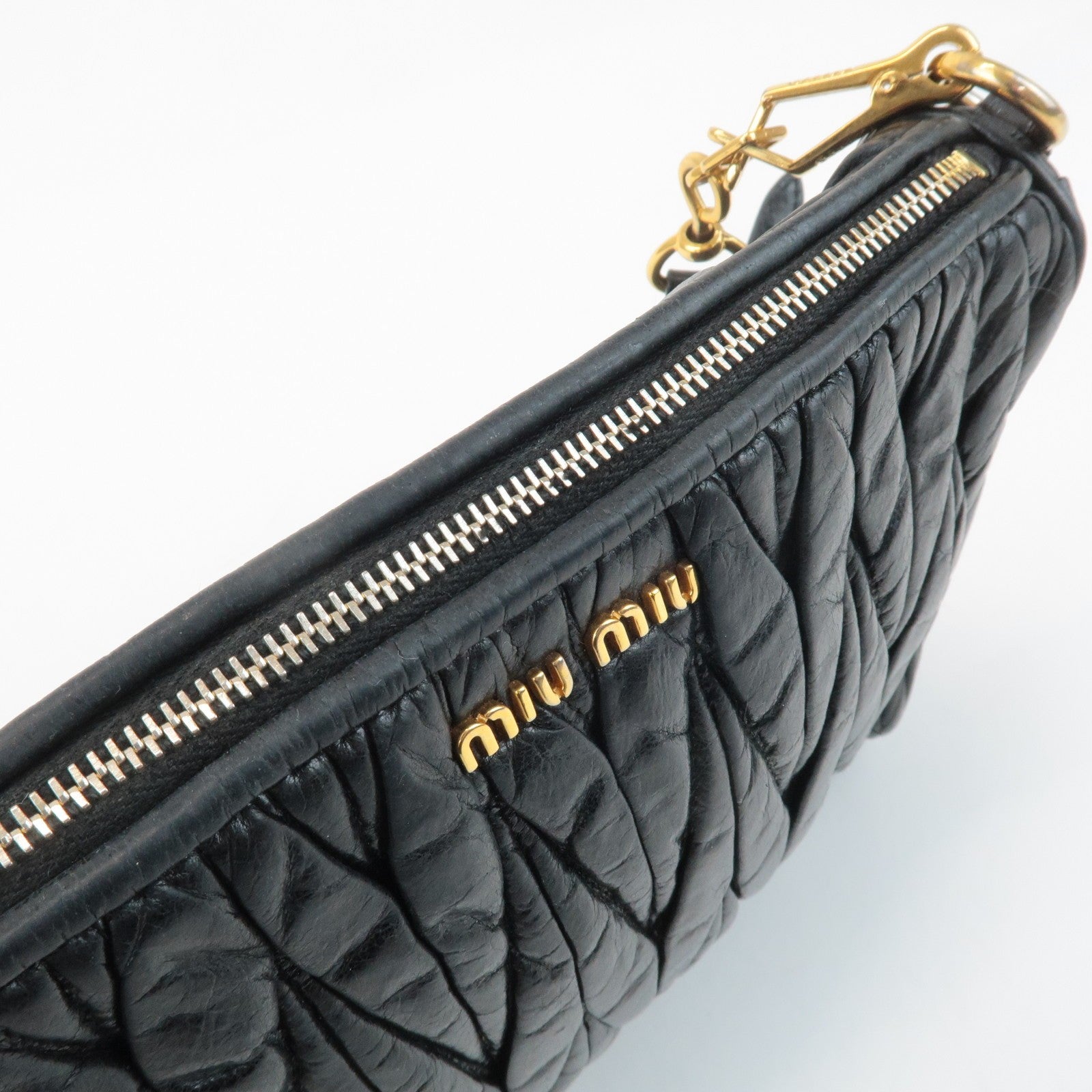 Miu Miu Matelasse Shoulder Bag - Black, Leather