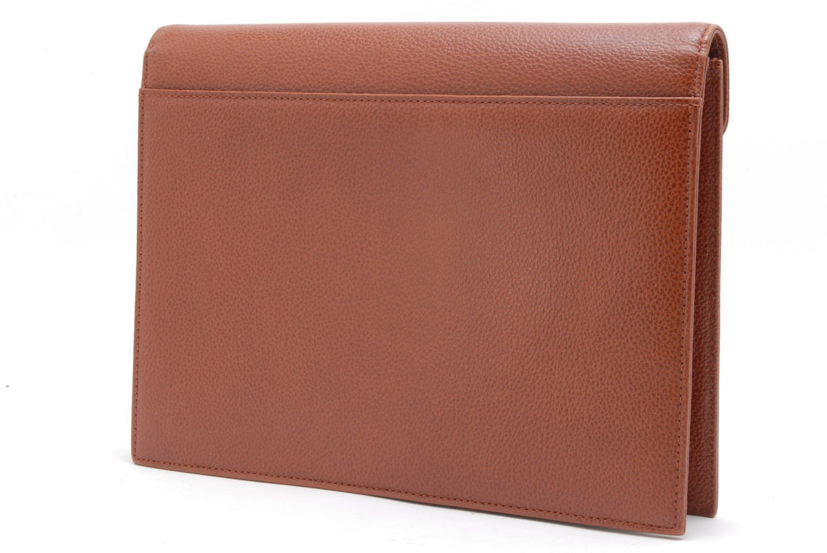 Saint Laurent Yves Saint Laurent Envelope Clutch Bag - Brown, Leather