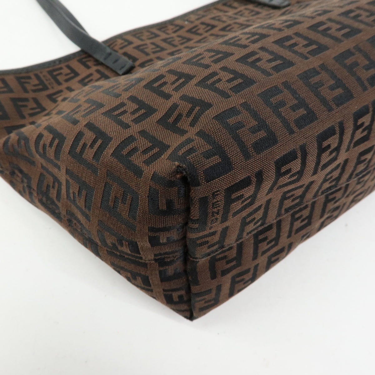 Fendi 8BH075 Tote Bag - Brown, Black, Jacquard Canvas, Leather
