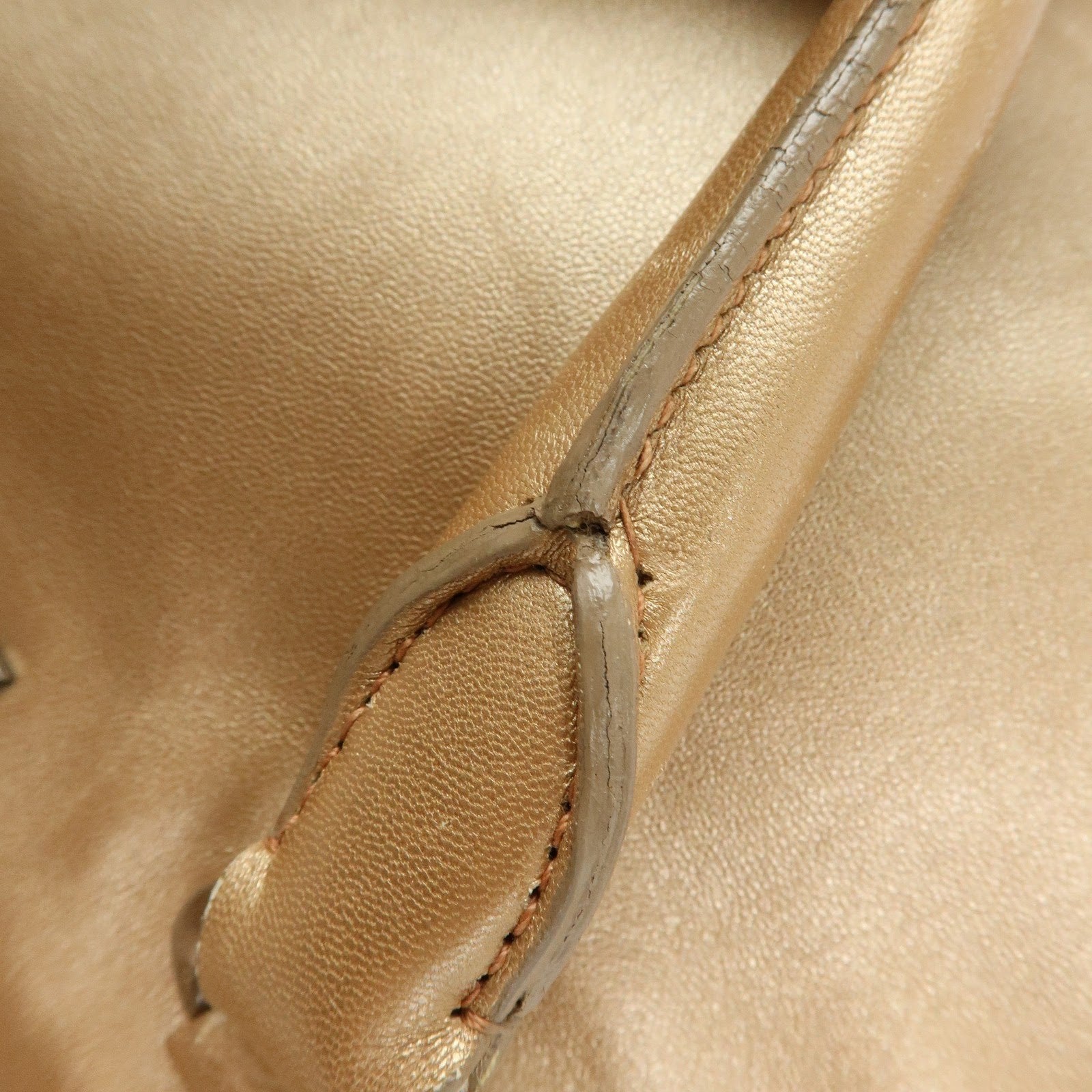 Prada Frilled Leather Tote Bag - Champagne Gold, Leather