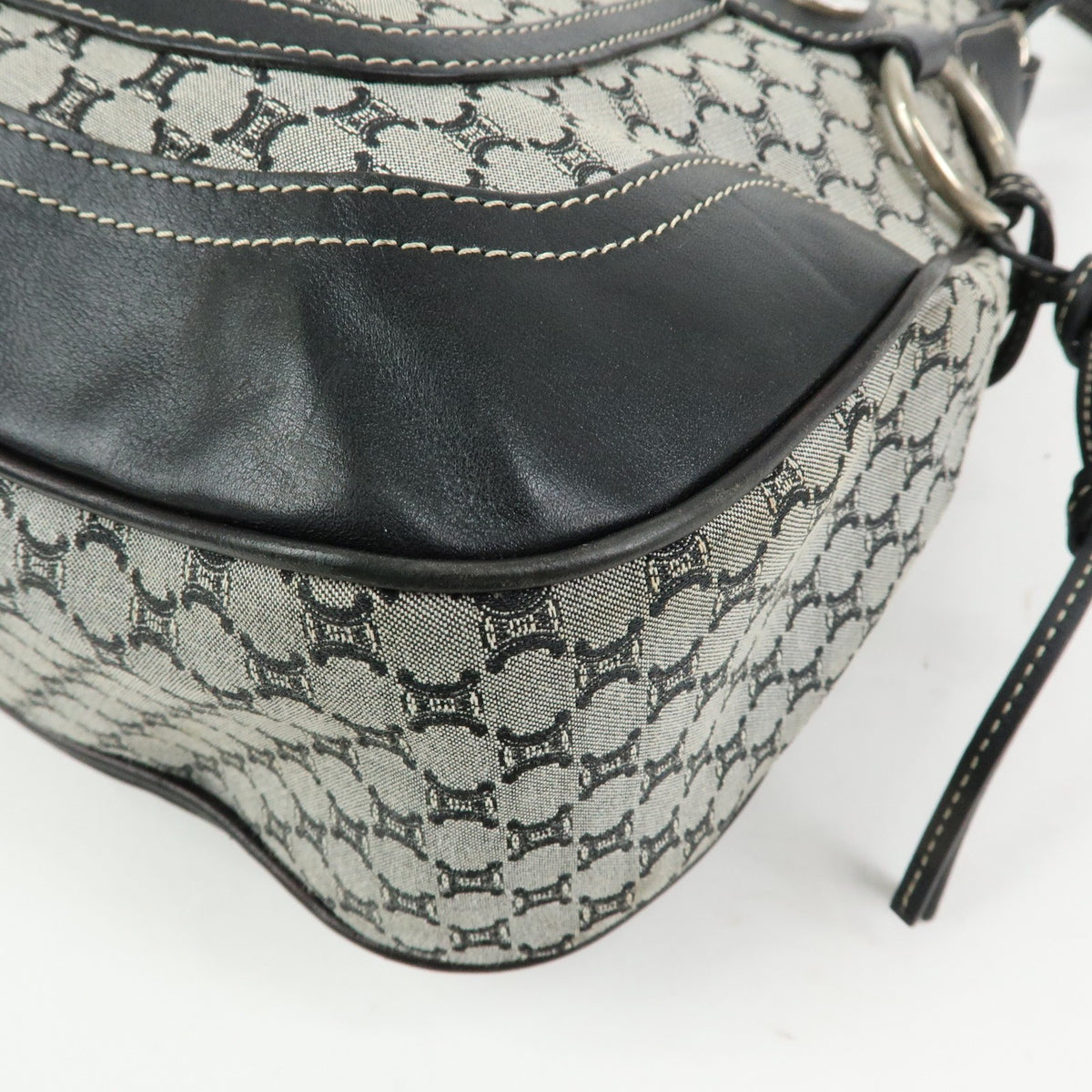 Celine Macadam Shoulder Bag - Black, Canvas, Leather