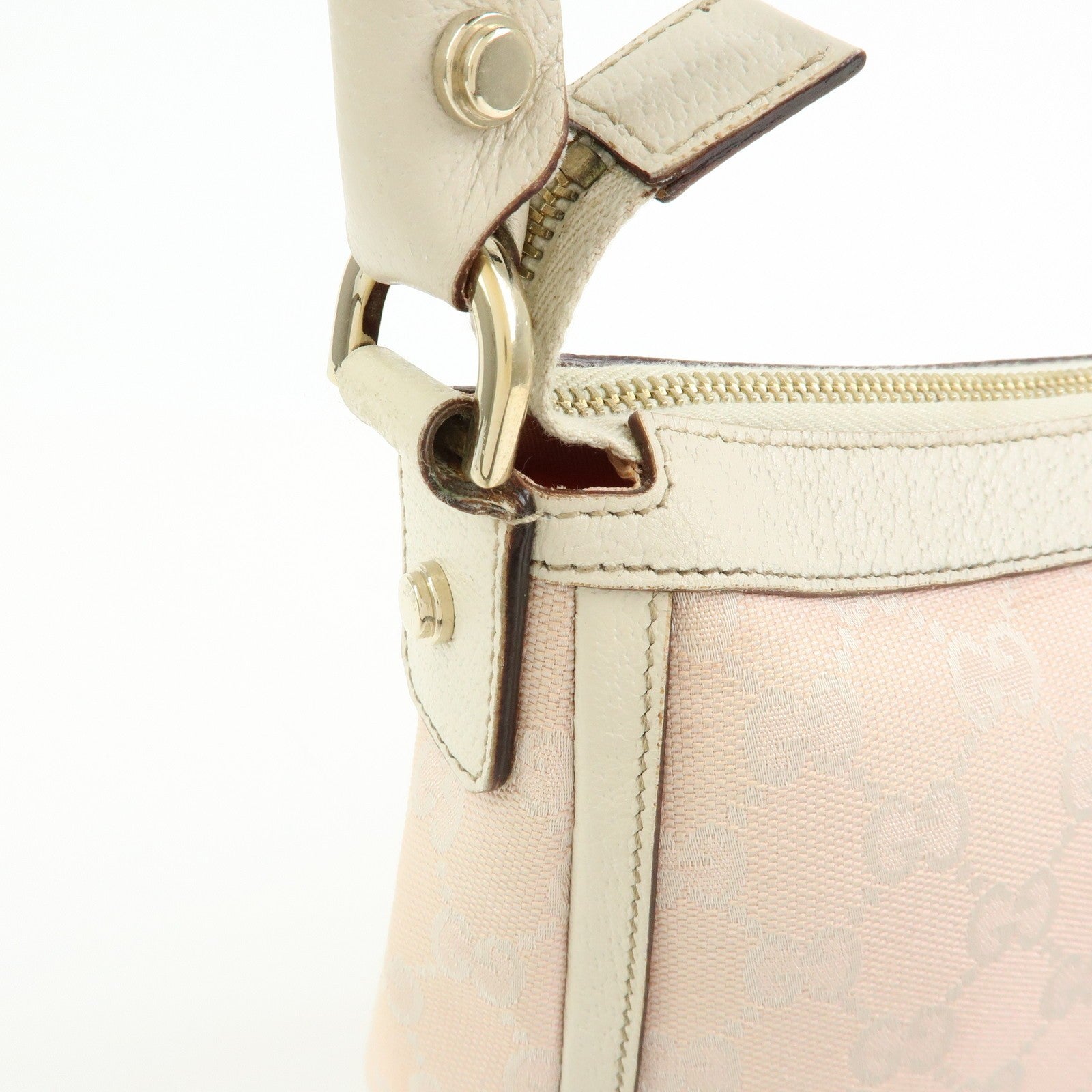 Gucci GG Canvas Shoulder Bag - Pink White, Canvas 