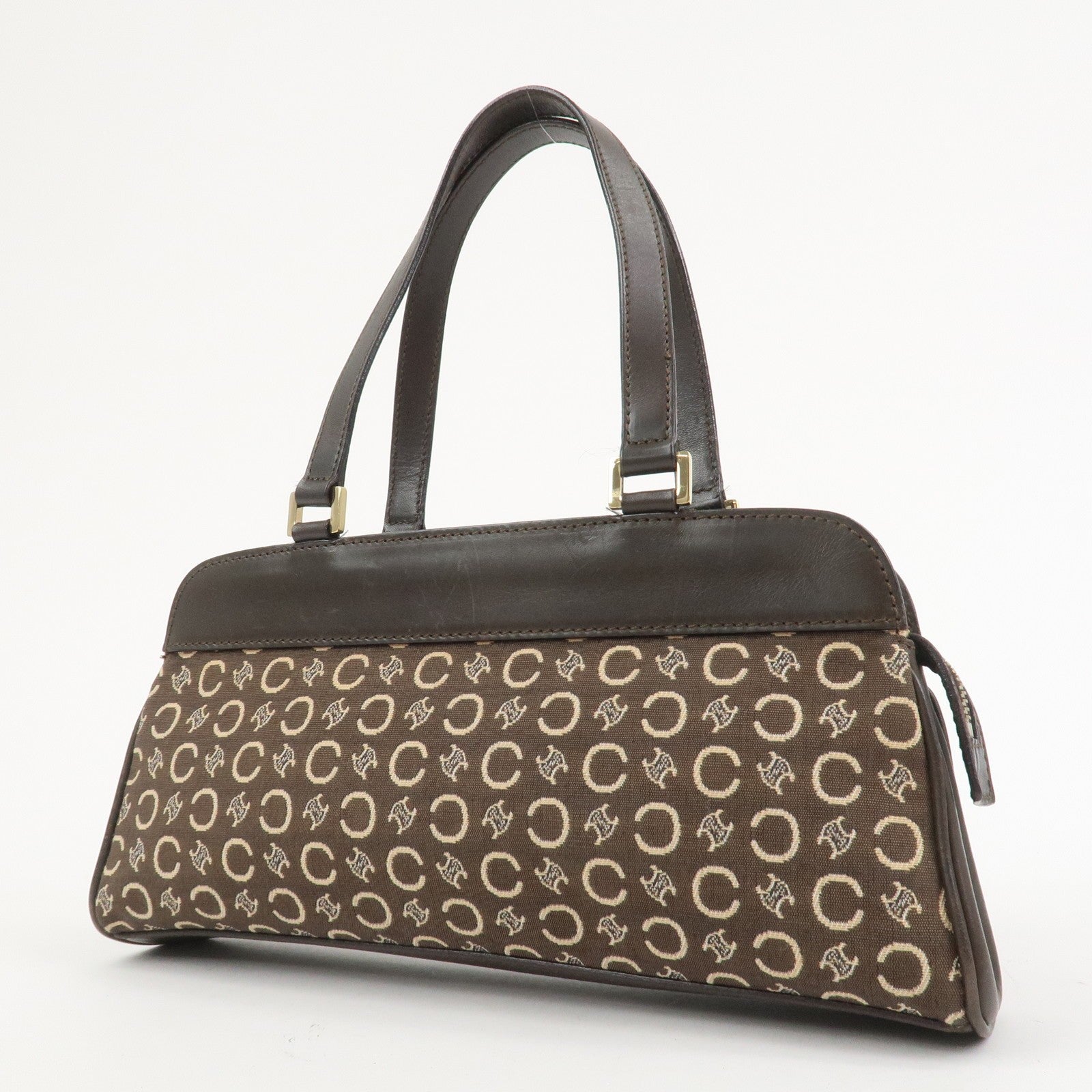 Celine C Macadam Hand Bag - Brown, Canvas and Leather 
