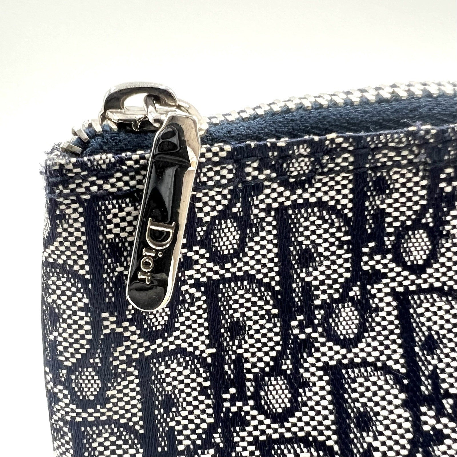 Christian Dior Trotter Mini Pouch Clutch Bag - Navy, Canvas