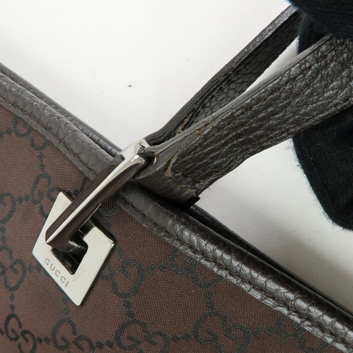 Gucci GG Nylon Leather Tote Bag - Brown, Nylon Leather