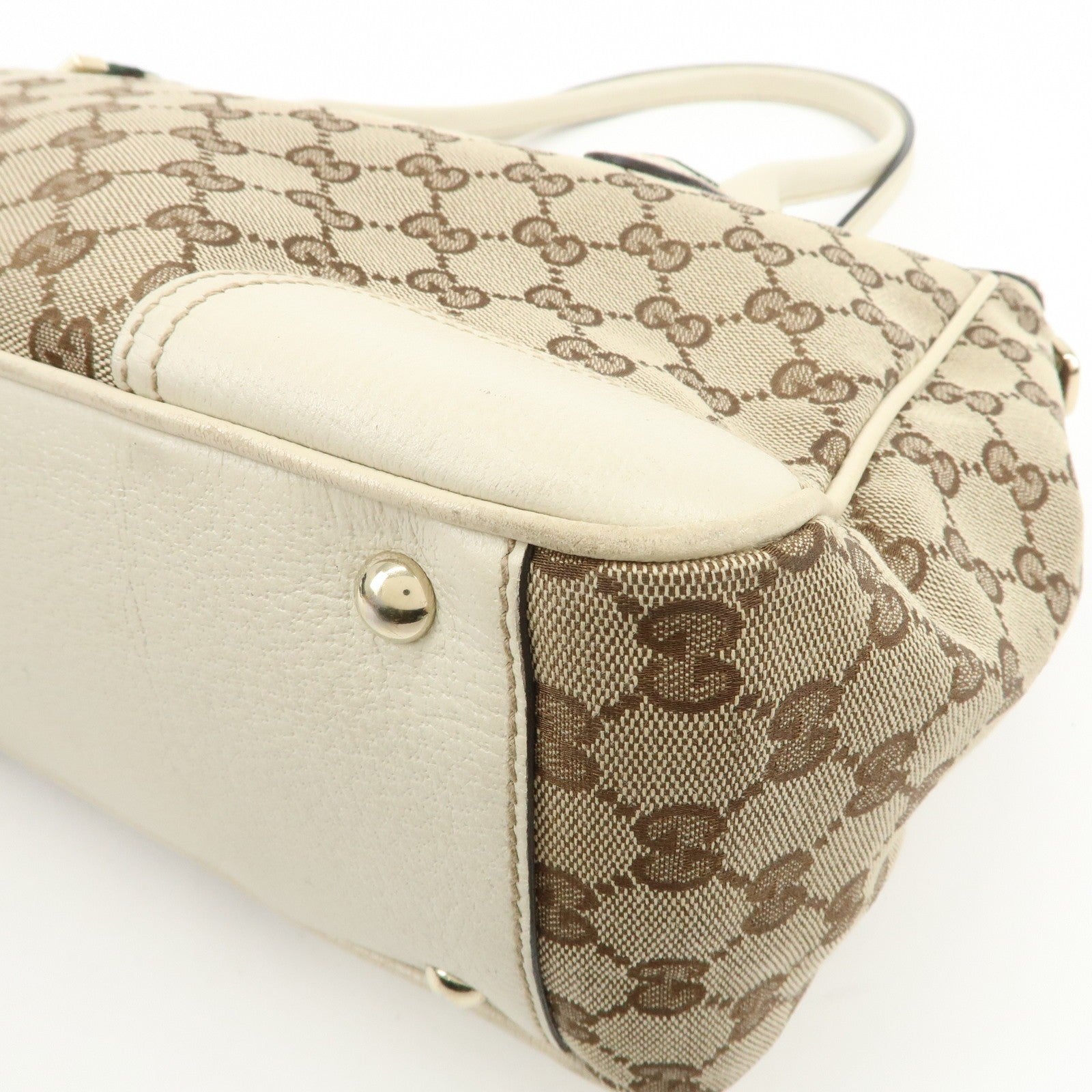 Gucci Princy Sherry Tote Bag - Brown Ivory, GG Canvas Leather 
