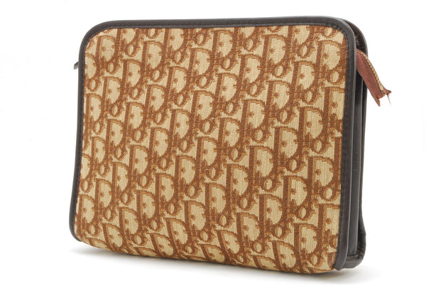 Dior Christian Trotter Clutch - Brown, Canvas Leather
