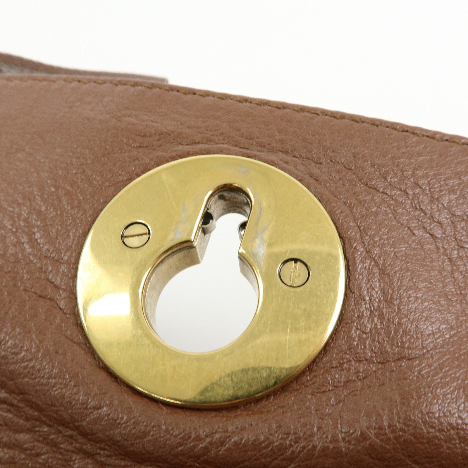 SAINT LAURENT PARIS Muse Two Leather Hand Bag Brown