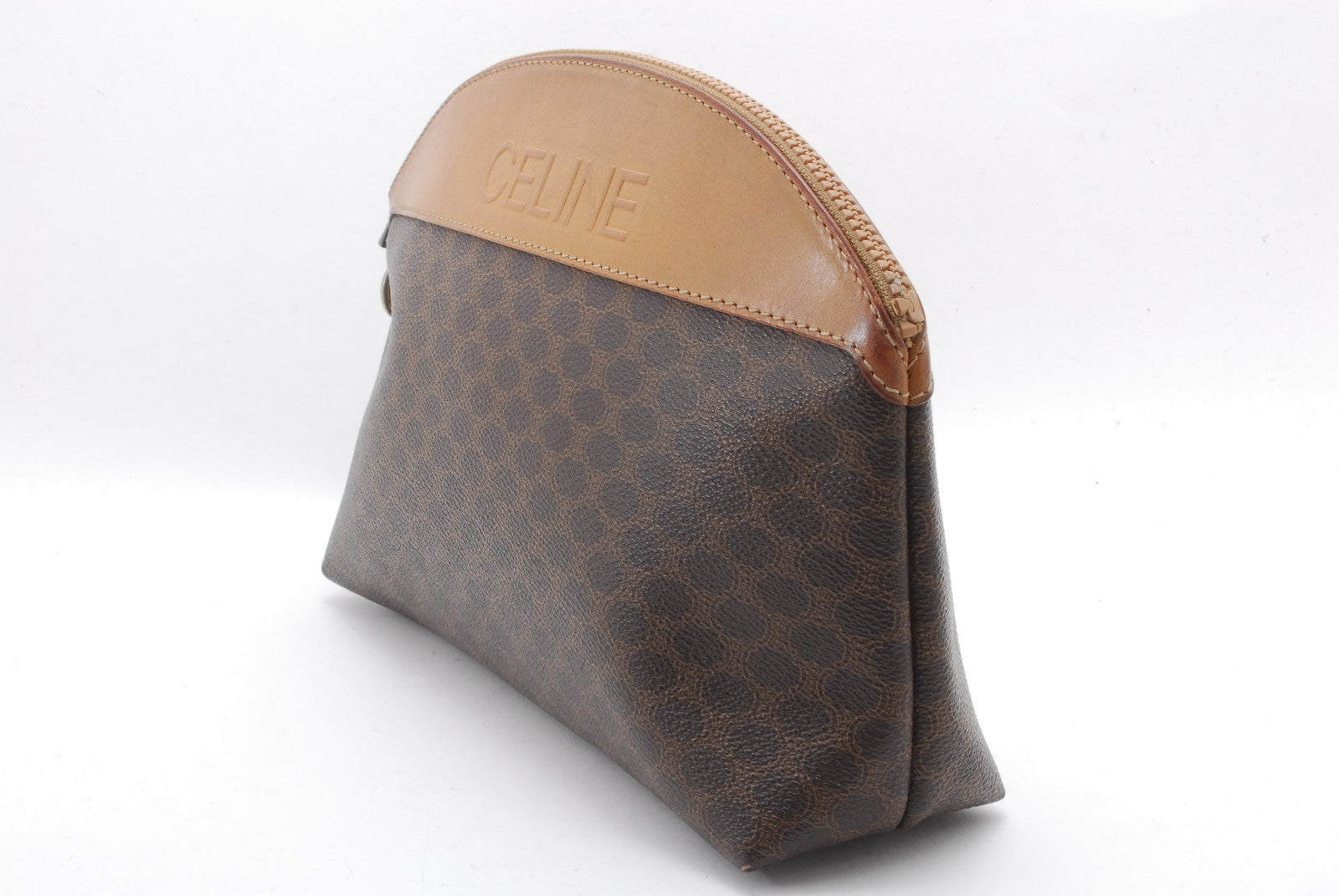 Celine C Charm Clutch Hand Bag - Beige, PVC Leather