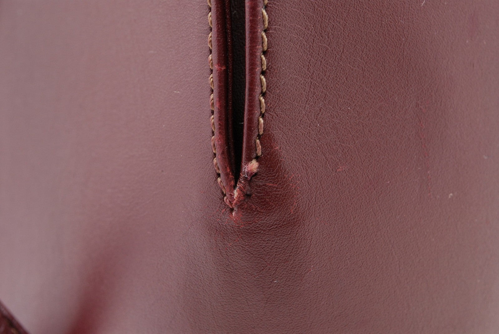 Cartier Must Line Drawstring Leather Shoulder Bag - Burgundy, Leather