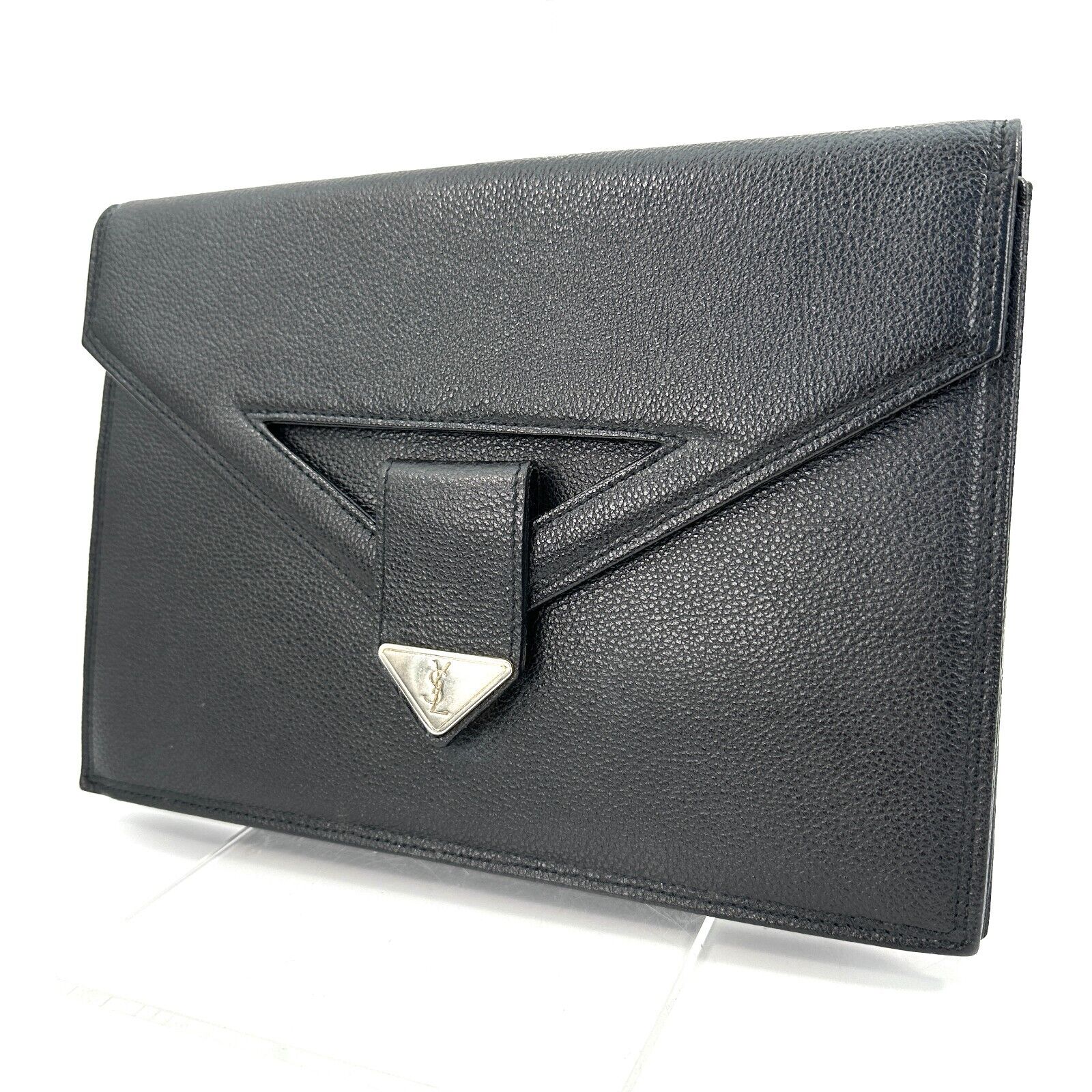 Saint Laurent YSL Clutch Black, Leather