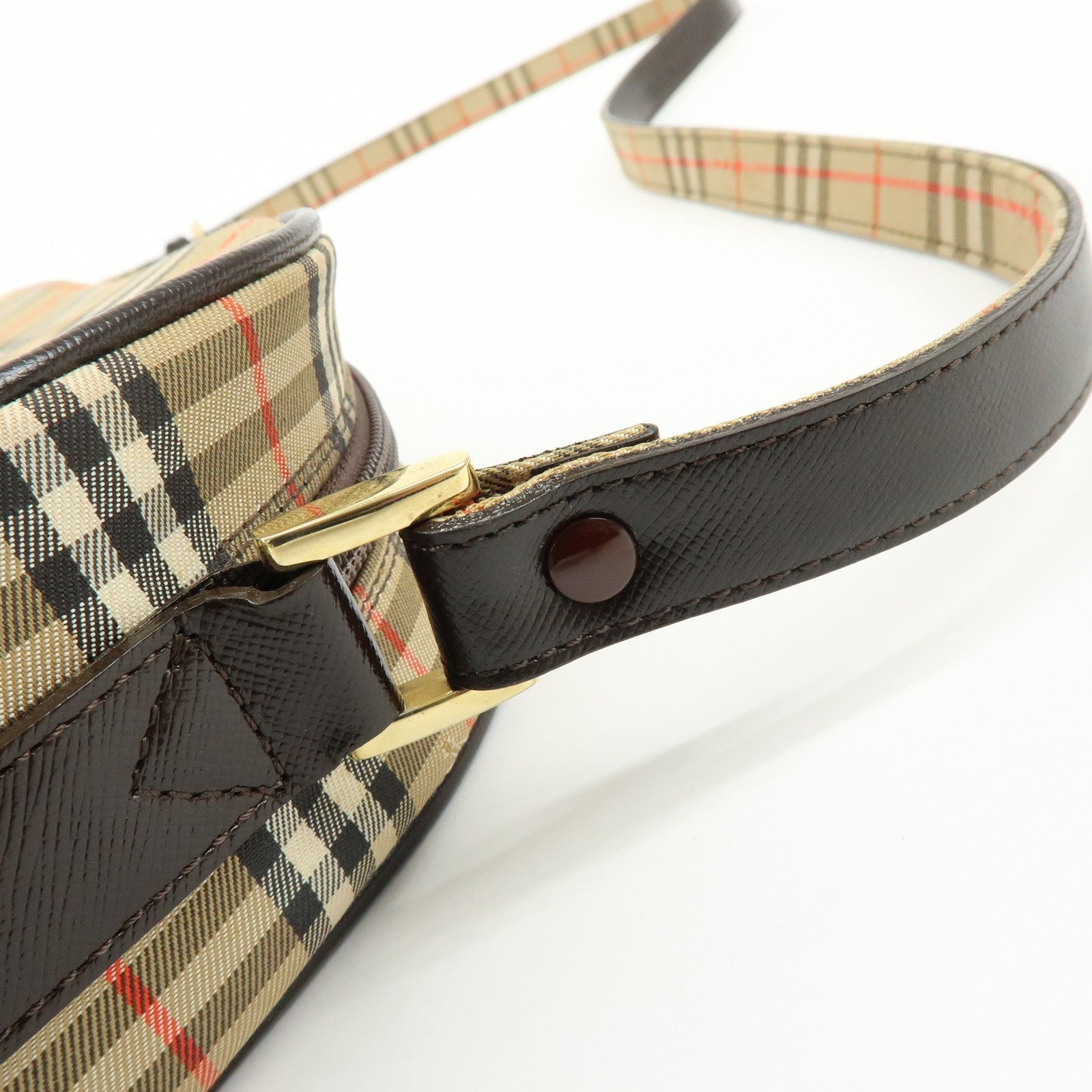 Burberry Nova Plaid Shoulder Crossbody Bag - Beige, Canvas, Leather