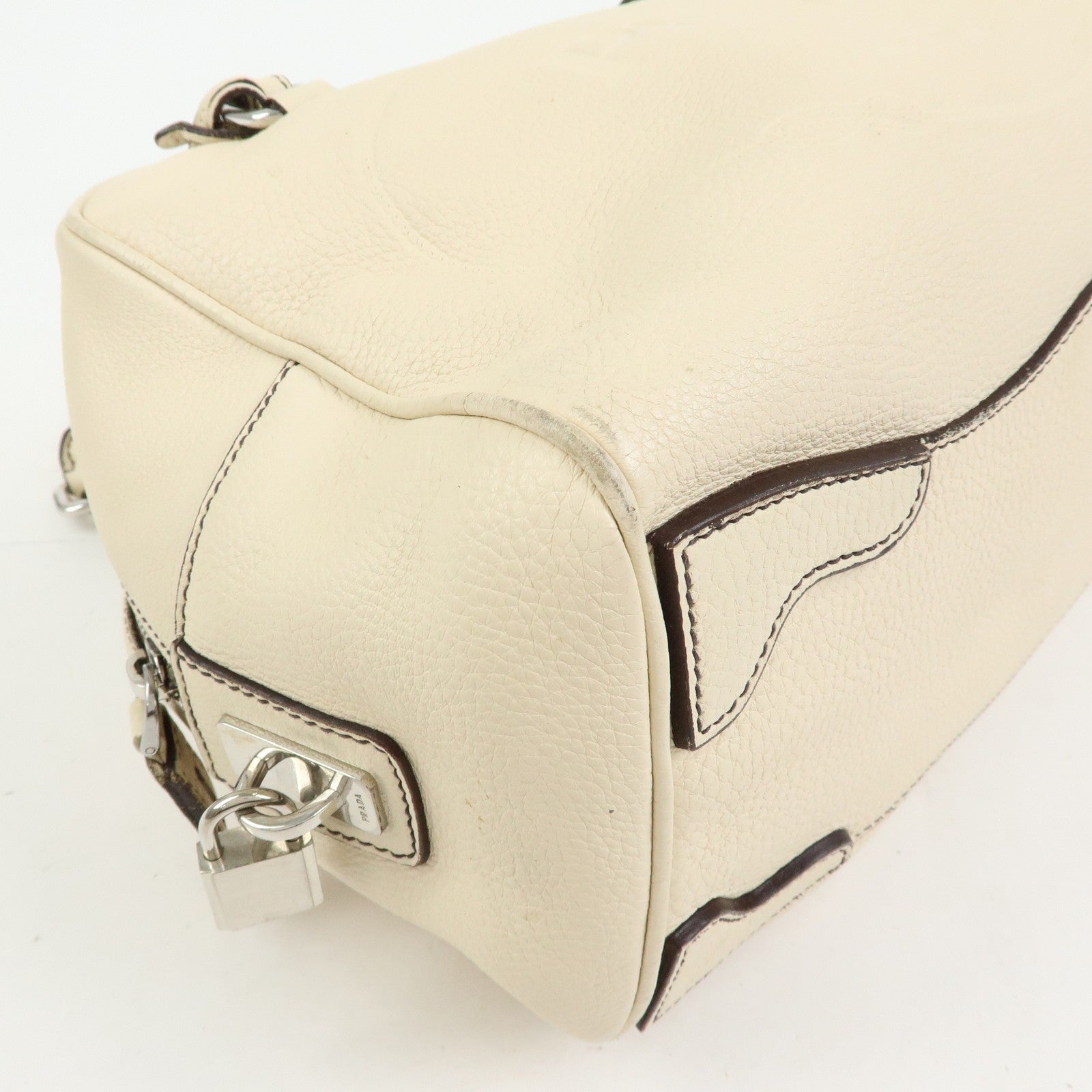 Prada Boston Bag - Ivory, Vitello Daino Leather