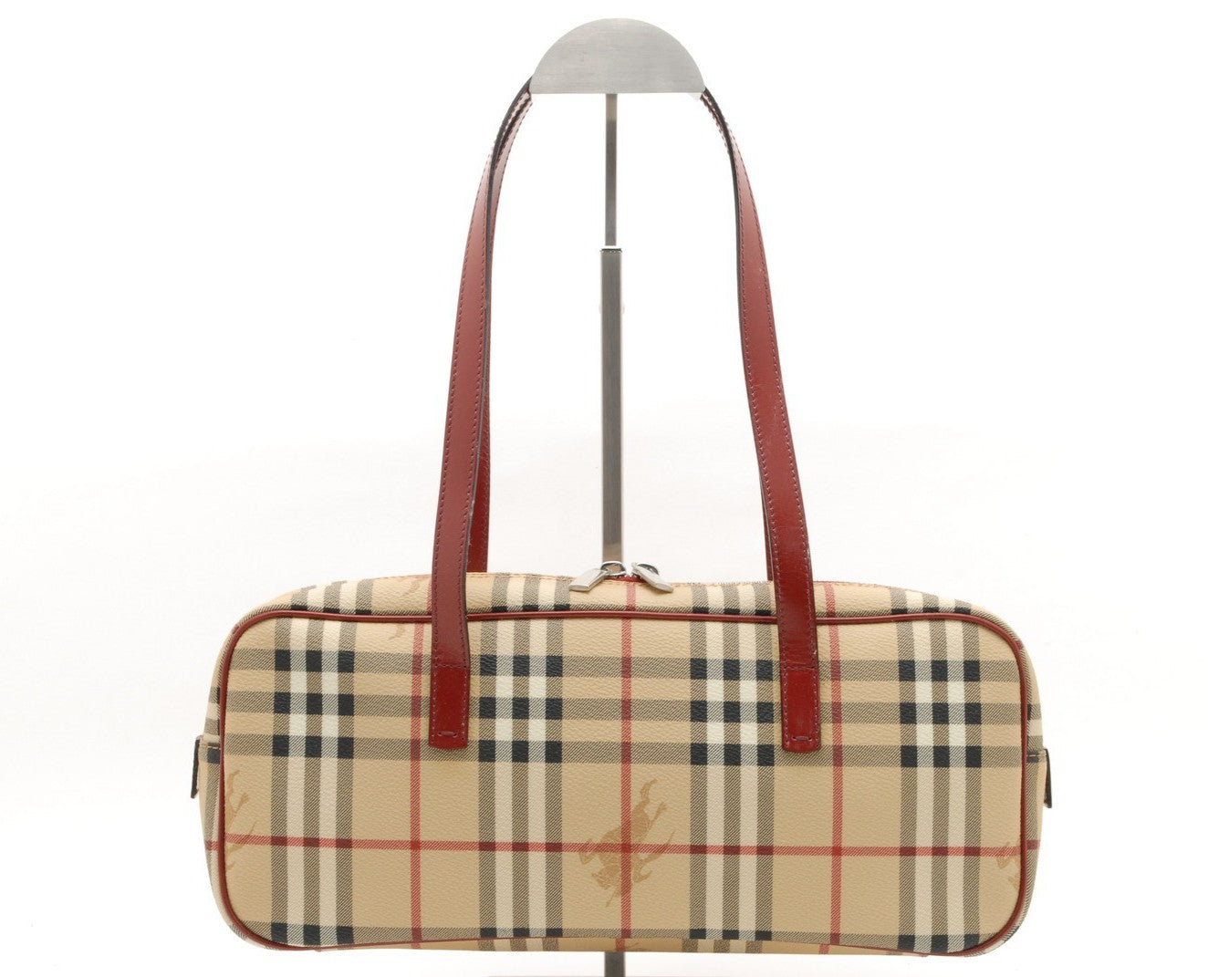 Burberry Nova Shoulder Bag - Red, Leather and PVC Canvas