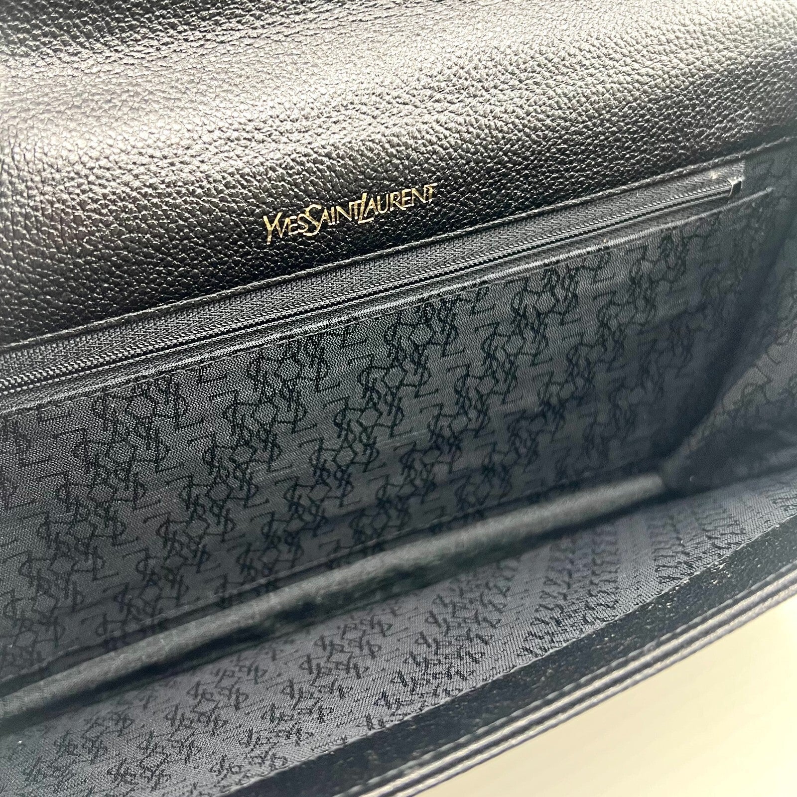 Saint Laurent YSL Clutch - Black, Leather 