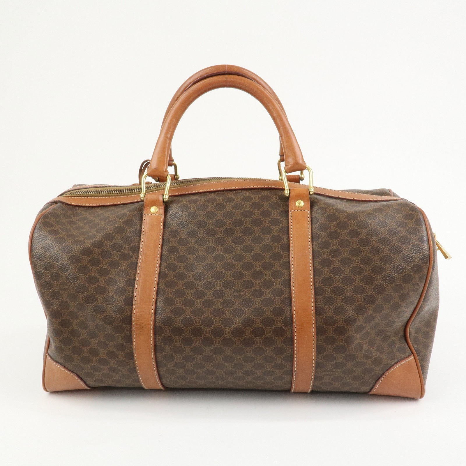 Celine Macadam Boston Bag - Brown, PVC Canvas Leather