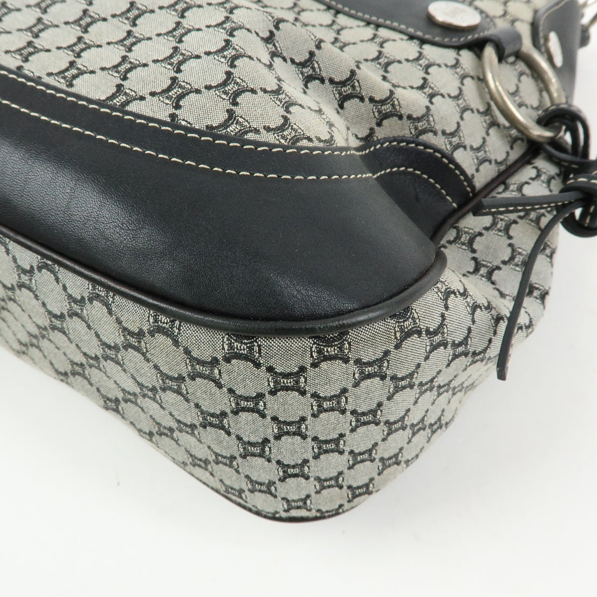 Celine Macadam Shoulder Bag - Black, Canvas, Leather