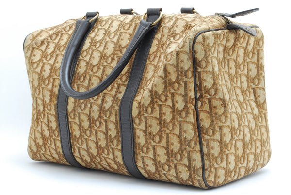Christian Dior Trotter Boston Bag - Brown, Canvas and Leather