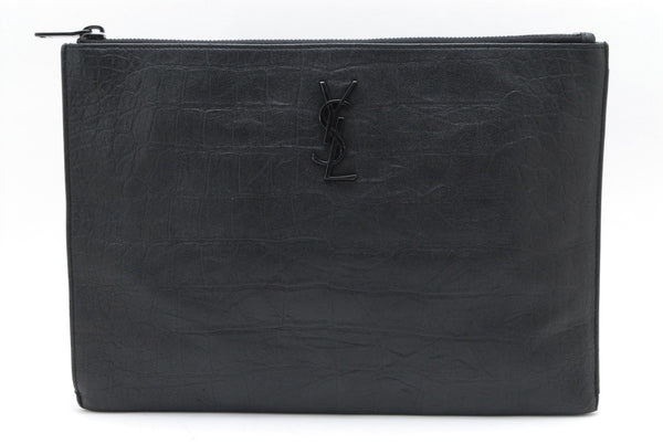 Saint Laurent Clutch Pouch Bag - Black, Leather