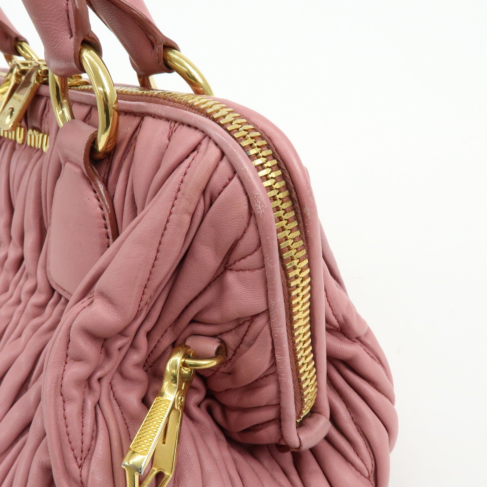 Miu Miu Matelasse 2Way Hand Bag - Pink, Nappa Leather