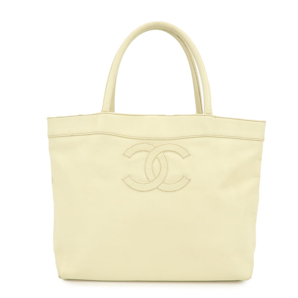 Chanel Coco Mark Caviarskin Tote Bag - Ivory, Leather