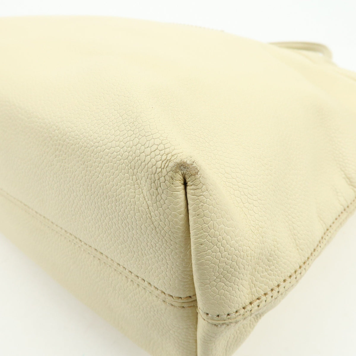 Chanel Coco Mark Caviarskin Tote Bag - Ivory, Leather