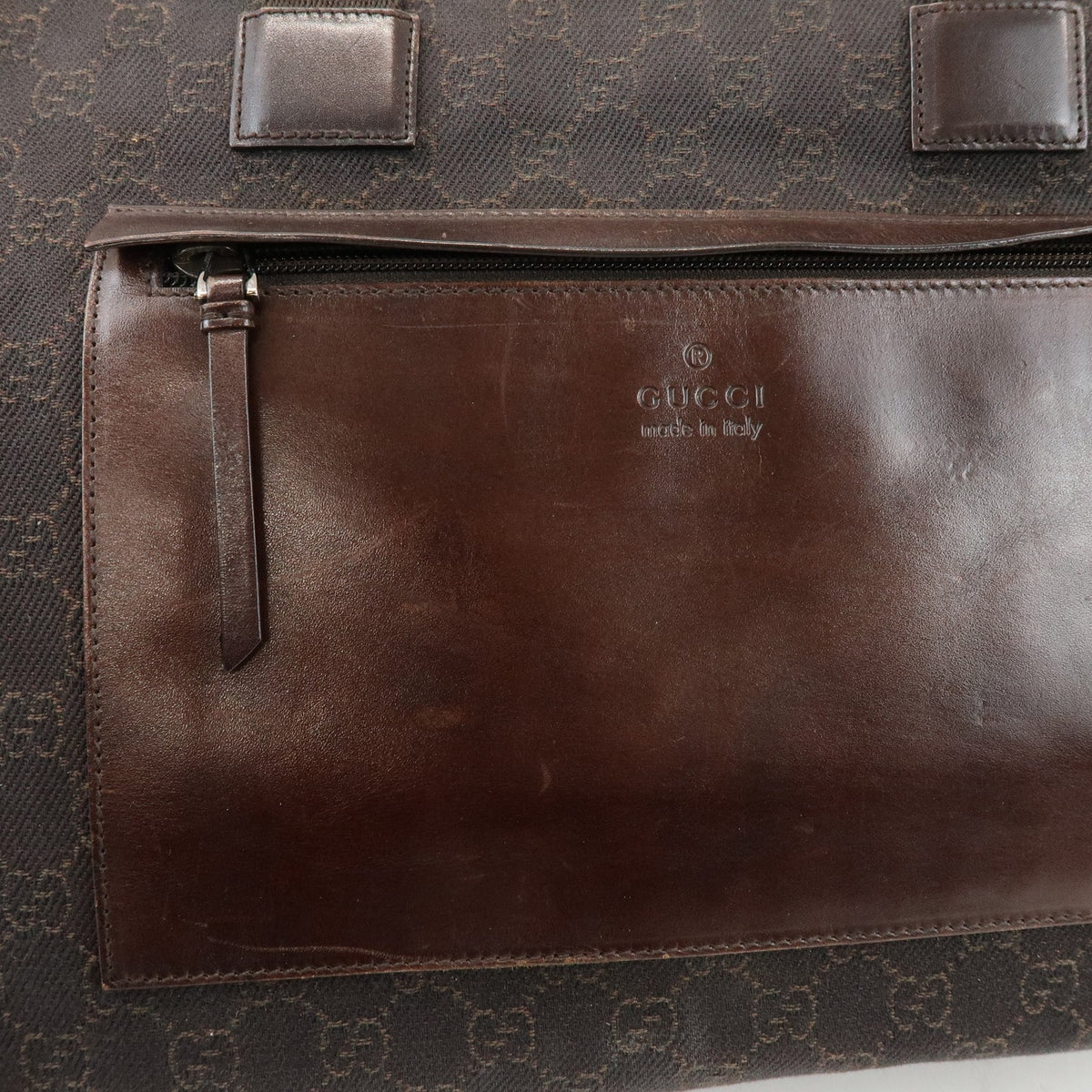 Gucci Tote Bag - Dark Brown, GG Canvas, Leather